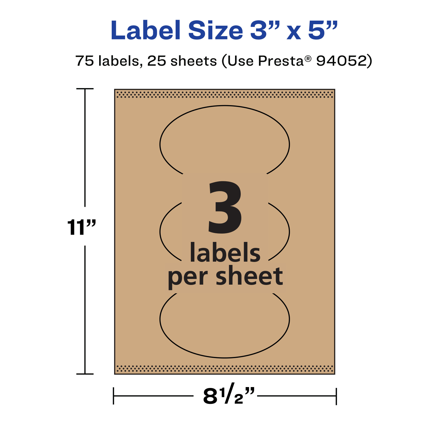Avery Kraft Permanent Labels With Sure Feed, 94052-KMP25, Oval, 3in x 5in, Brown, Pack Of 75 - Image 6