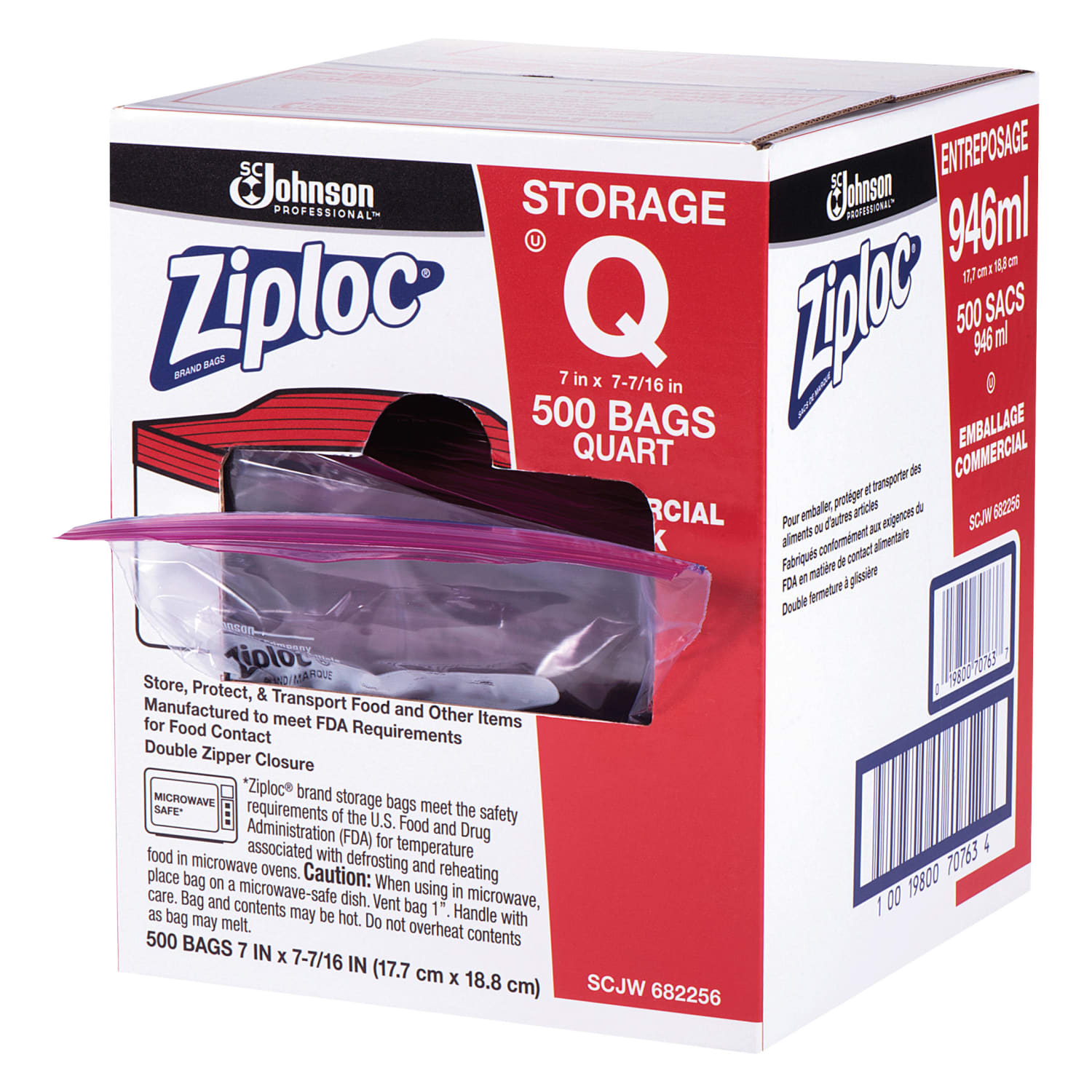 Ziploc Storage Bags, 1 Qt, Box Of 500 Bags - Image 4