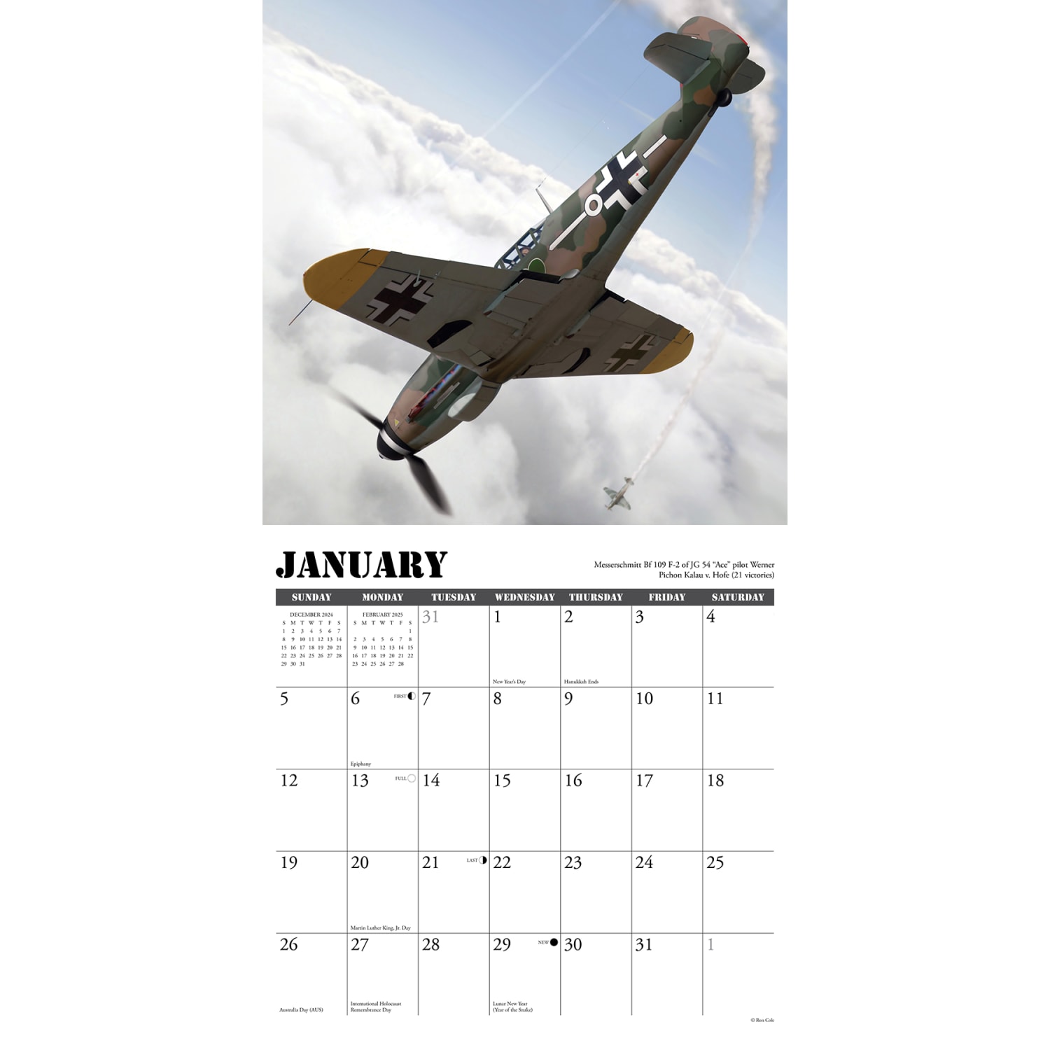 2025 Willow Creek Press Monthly Wall Calendar, 12in x 12in, Warbirds Of WWII, January 2025 to December 2025, 45282 - Image 3