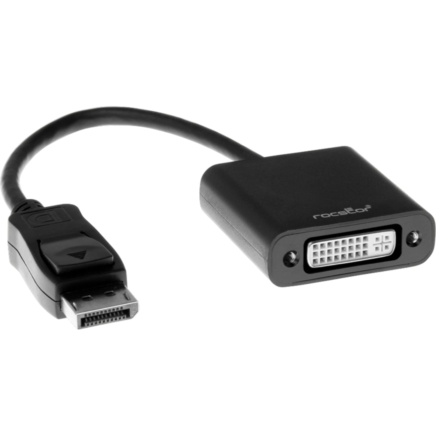 Rocstor DisplayPort to DVI Adapter - 7.90in DisplayPort/DVI Video Cable for Audio/Video Device - First End: 1 x 20-pin DisplayPort 1.1a Digital Audio/Video - Male - Second End: 1 x 29-pin DVI-D Digital Video - Female - Black - Image 6