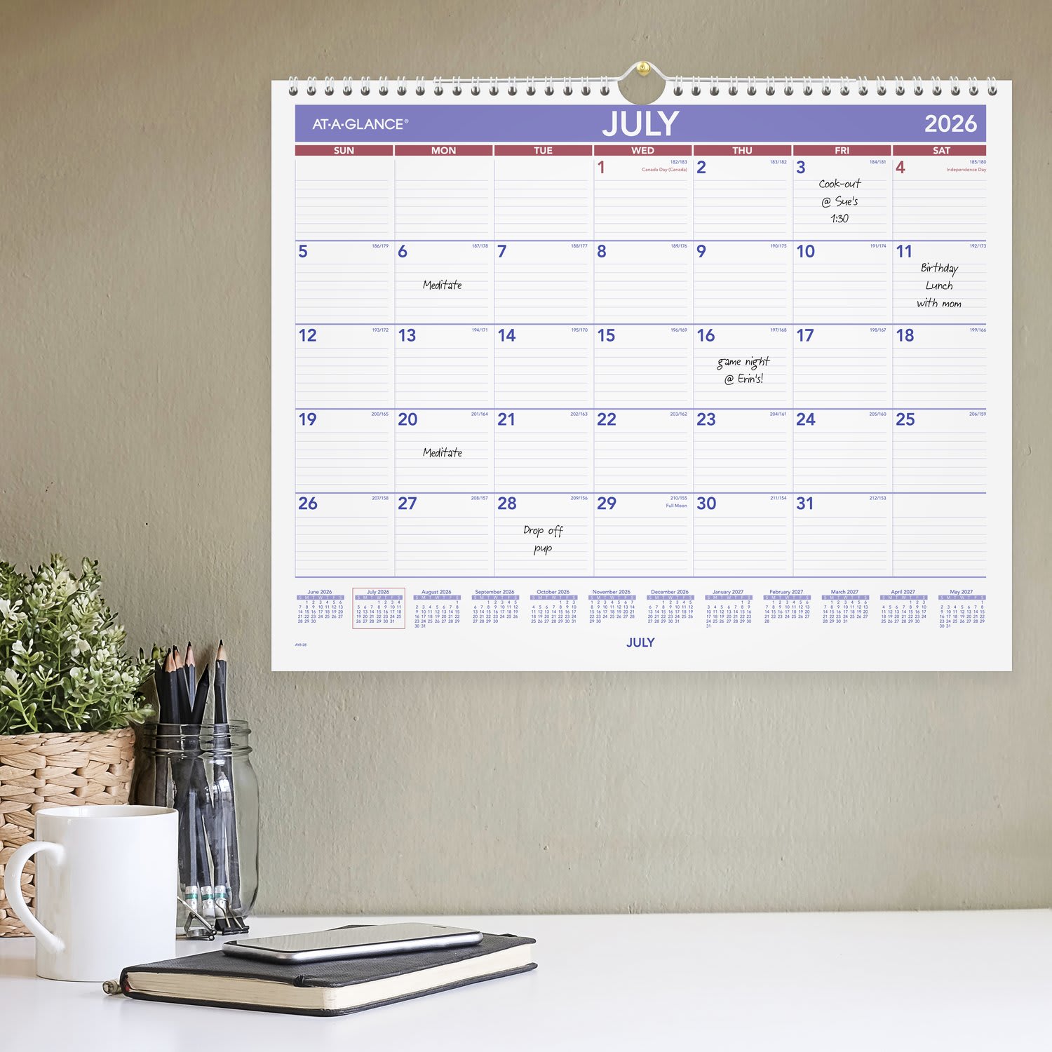 AT-A-GLANCE Academic 2026-2027 Monthly Wall Calendar, Medium, 15in x 12in - Image 3