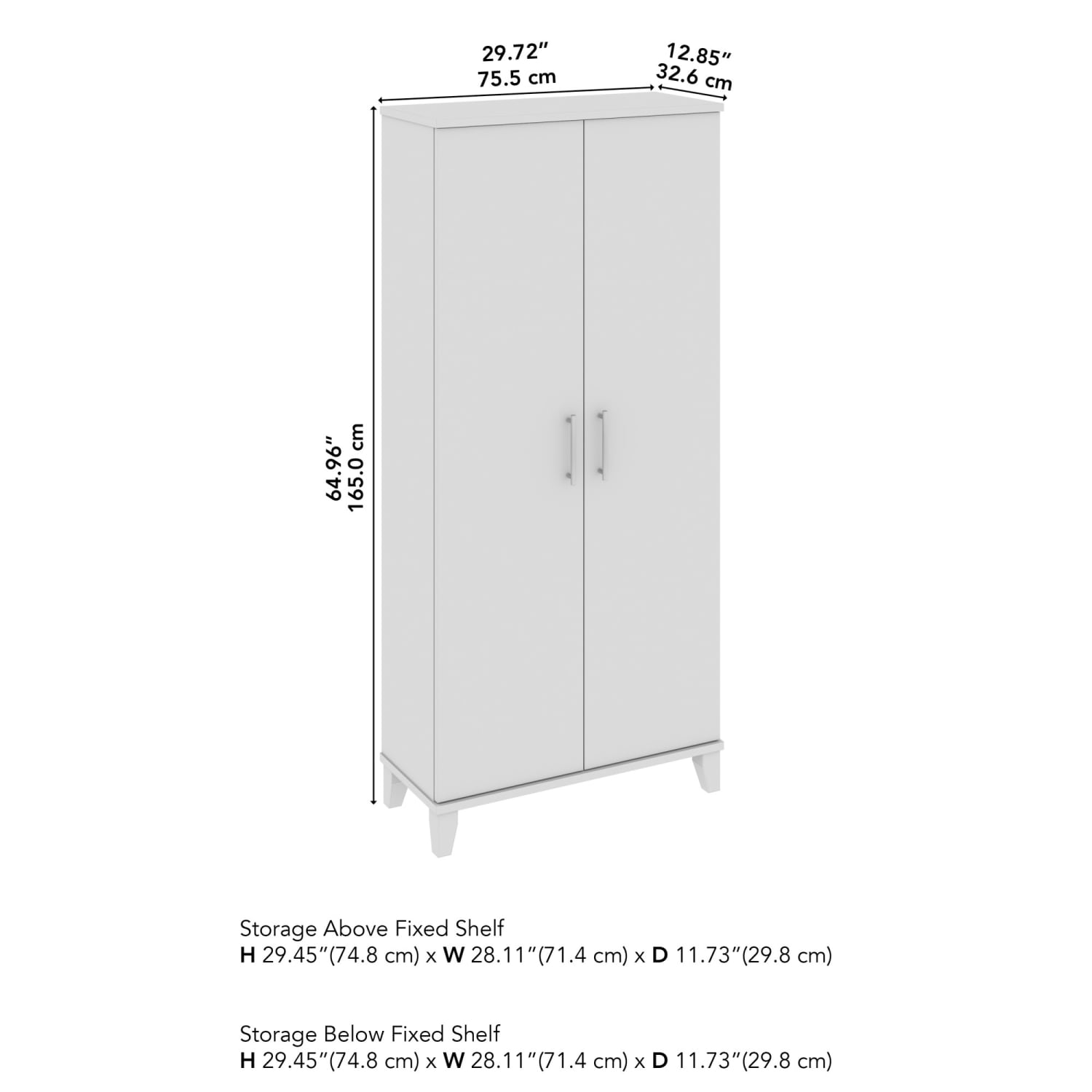 Bush Furniture Somerset Tall Storage Cabinet With Doors And Shelves, Ash Gray, Standard Delivery - Image 5