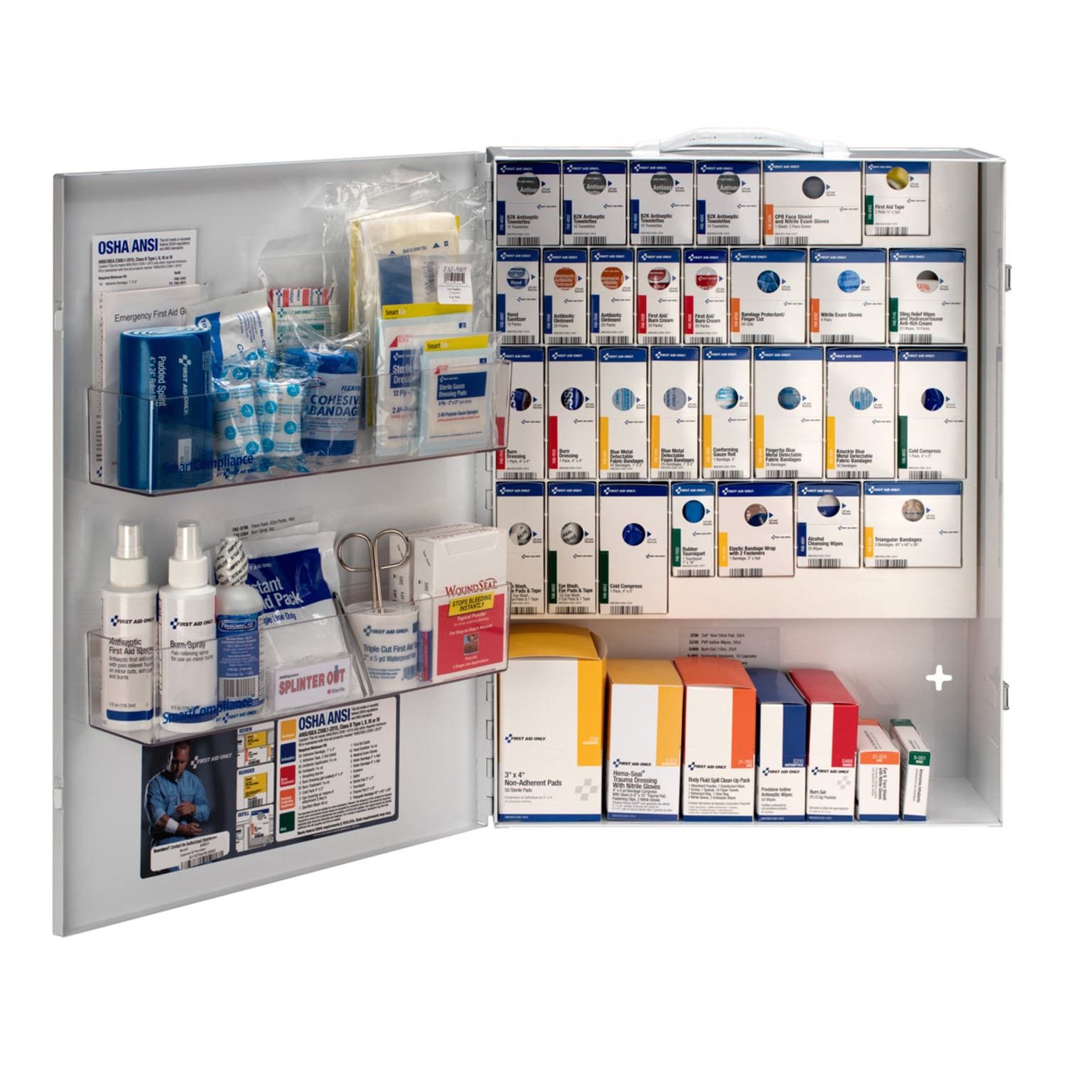 First Aid Only Smart Compliance 150-Person Food Service First Aid Cabinet Without Medication, 22-1/2inH x 17inW x 5-3/4inD - Image 3