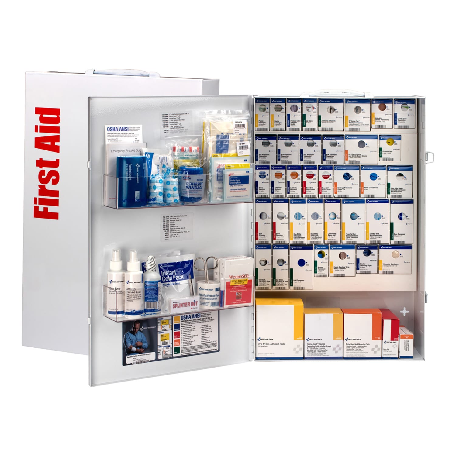 First Aid Only Smart Compliance 150-Person Food Service First Aid Cabinet With Medications, 22-1/2inH x 17inW x 5-3/4inD, White - Image 5
