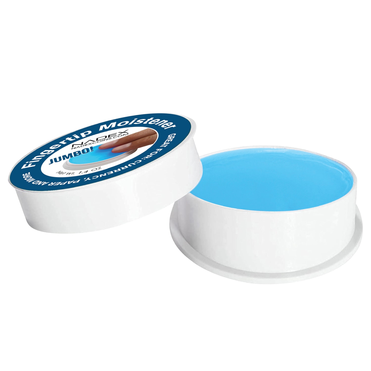 Nadex Coins Jumbo NXTE-1744 Non-Slip Cash-Counting Fingertip Moistener Pads, 1.41 Oz, Blue