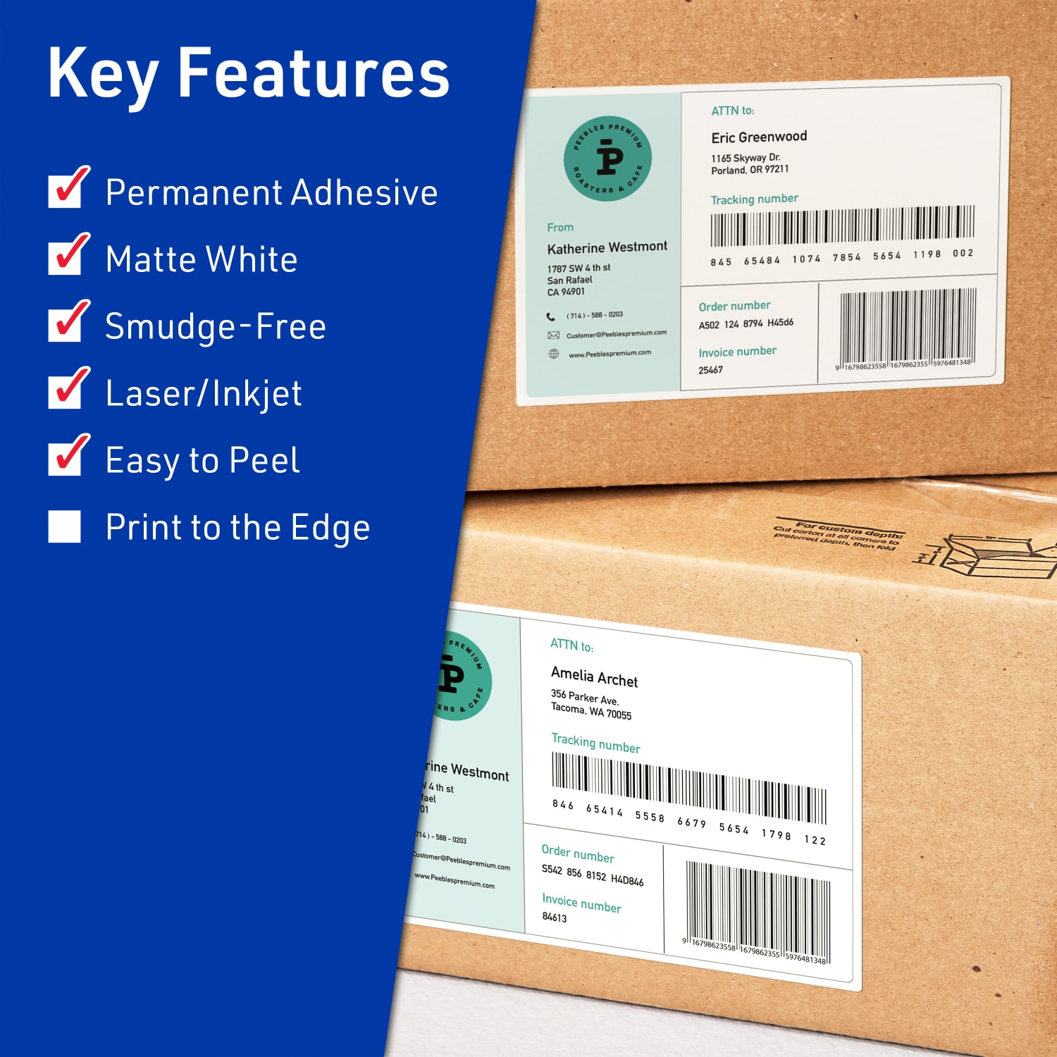 Avery TrueBlock Labels With Sure Feed, 94257-TWMP10, Rectangle, 5in x 6in, Matte White, Pack Of 20 - Image 3