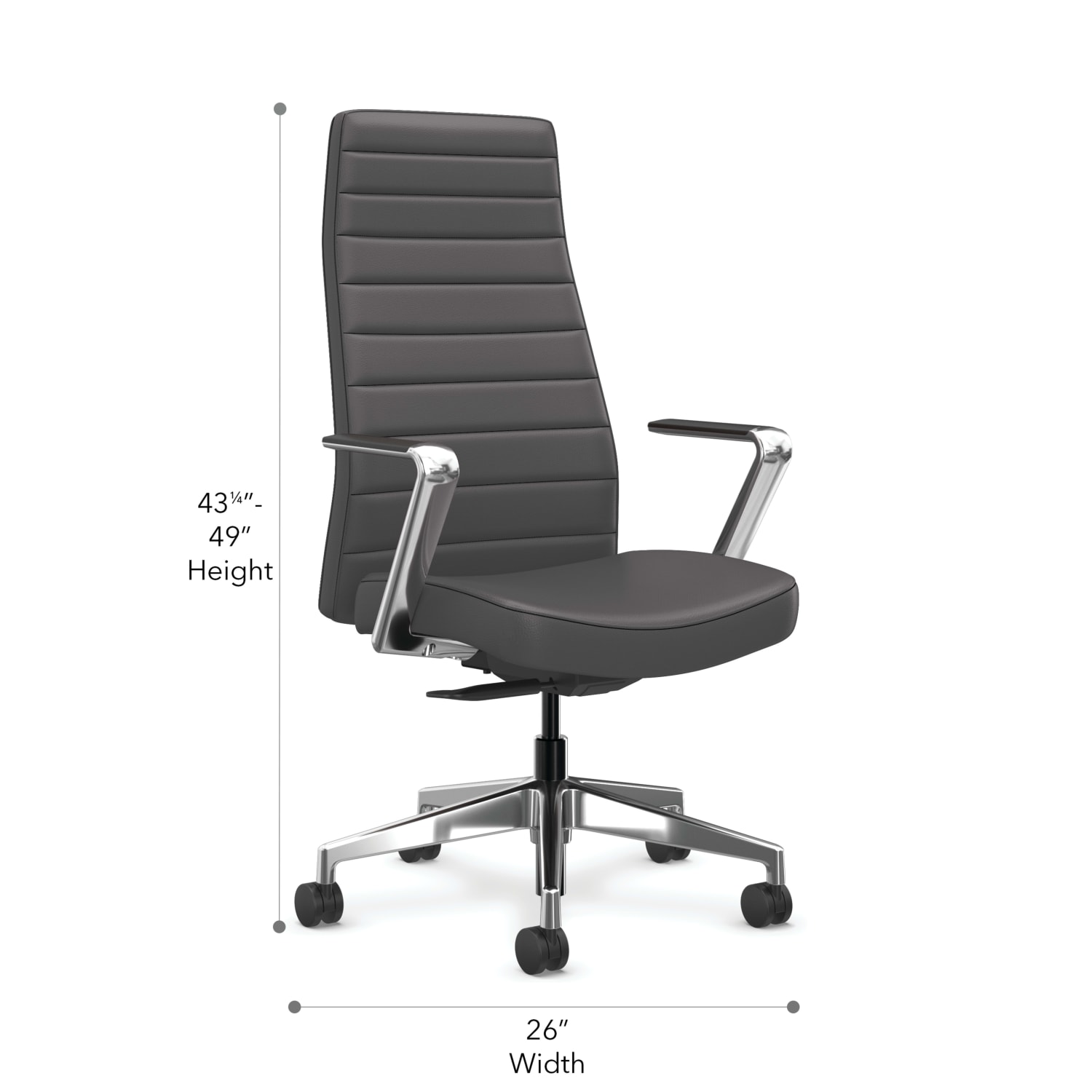 HON Cofi Ergonomic Vinyl High-Back Executive Office Chair, Graphite/Black - Image 3