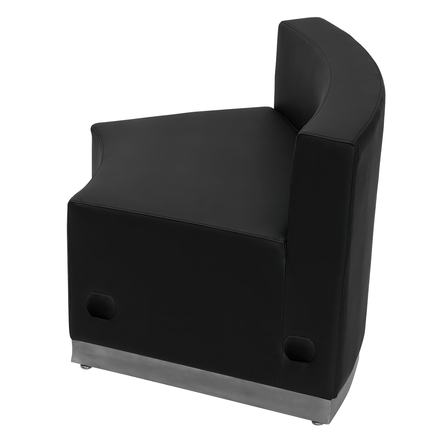 Flash Furniture HERCULES Alon Series LeatherSoft Concave Chair with Brushed Stainless Steel Base Black PopularChairscom Flash Furniture HERCULES Alon Series LeatherSoft Concave Chair with Brushed Stainless Steel Base Black PopularChairscom