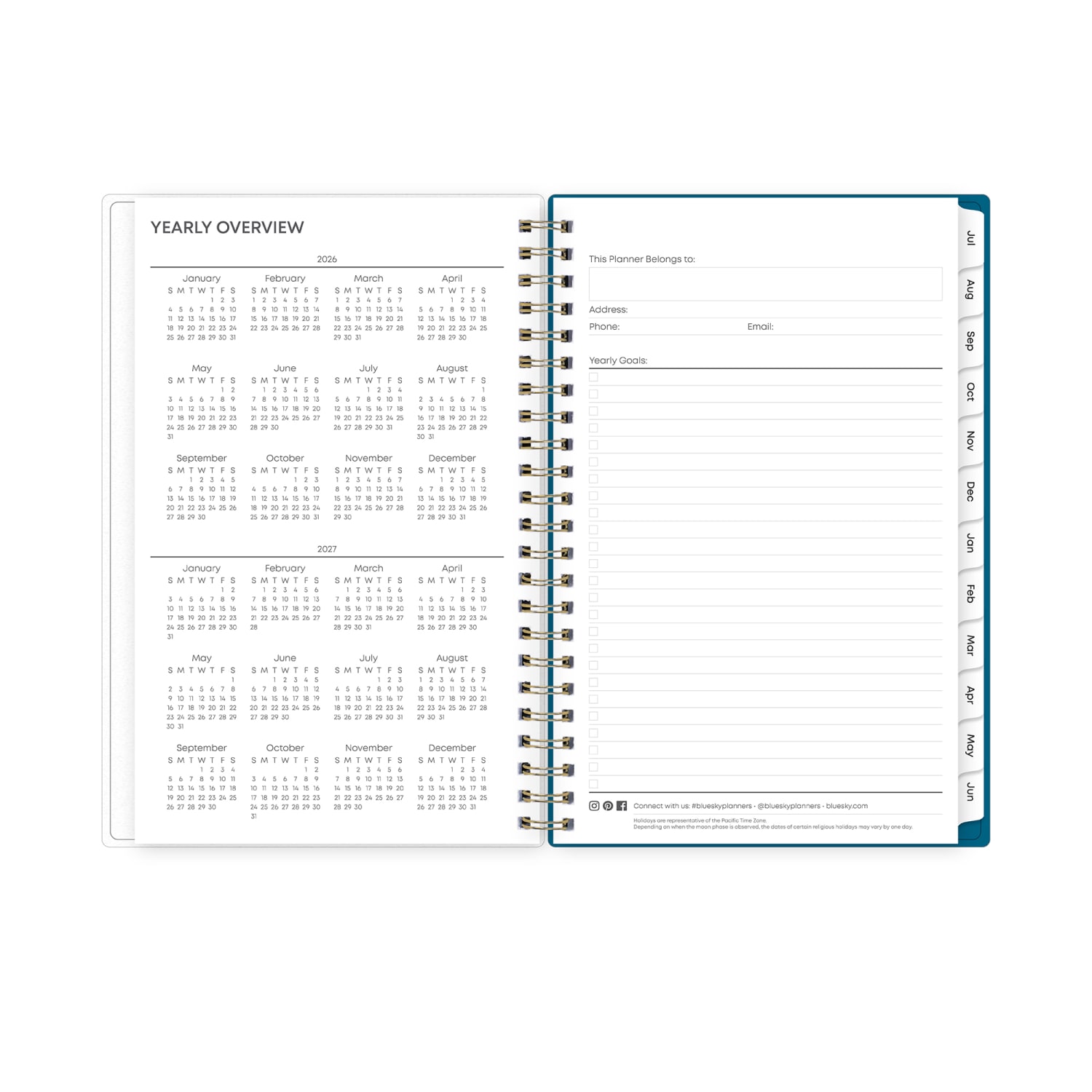 Planning Calendar BS Bakah Blue Frosted PP 5x8 AY26-27 - Image 5