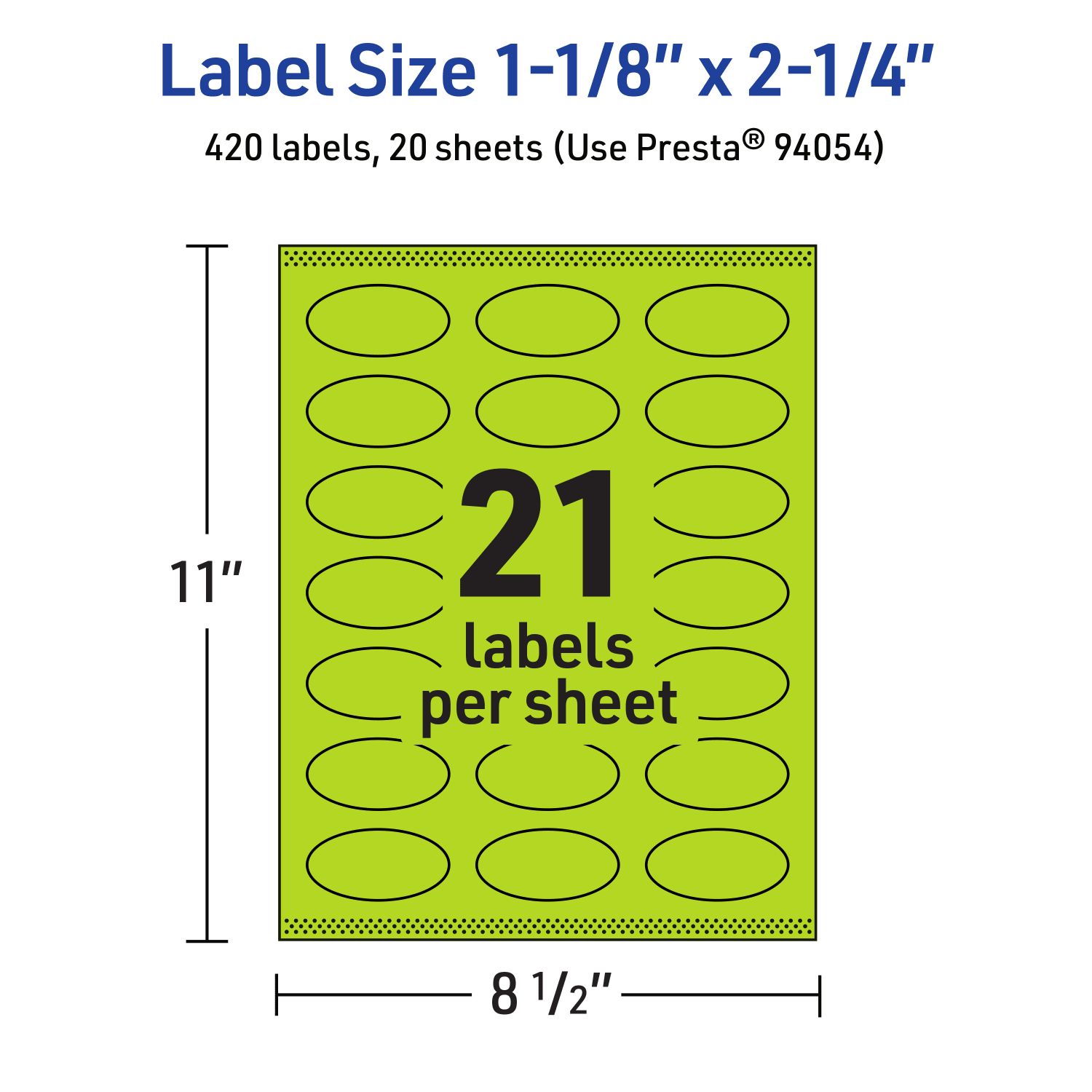Avery Print-To-The-Edge Labels With Sure Feed Technology And Easy Peel, 94054-BGP20, Oval, 1-1/8in x 2-1/4in, Matte Bright Green, Pack of 420 - Image 6