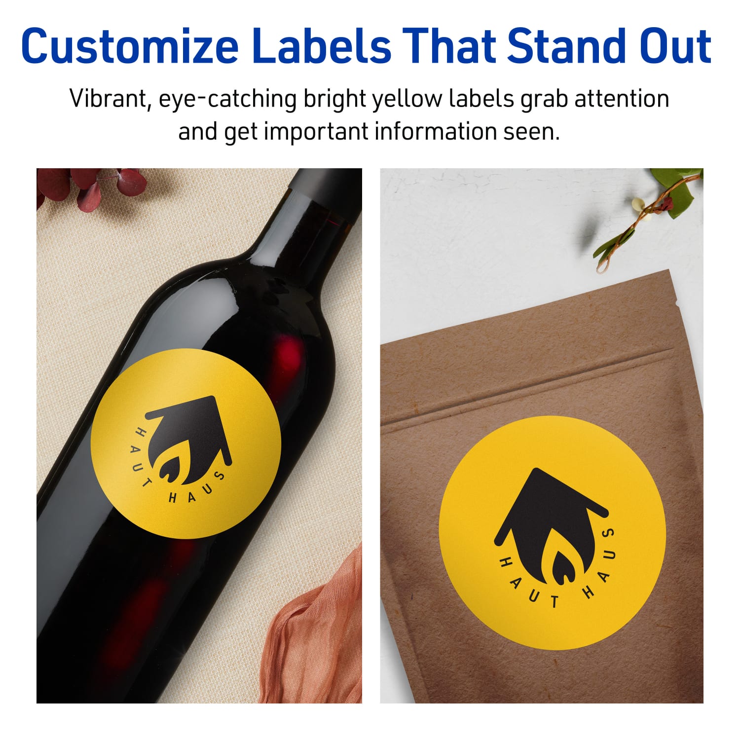 Avery Print-To-The-Edge Labels With Sure Feed Technology And Easy Peel Label Feature, 94514-BYP10, Round, 3-1/2in, Matte Bright Yellow, Pack of 40 - Image 4