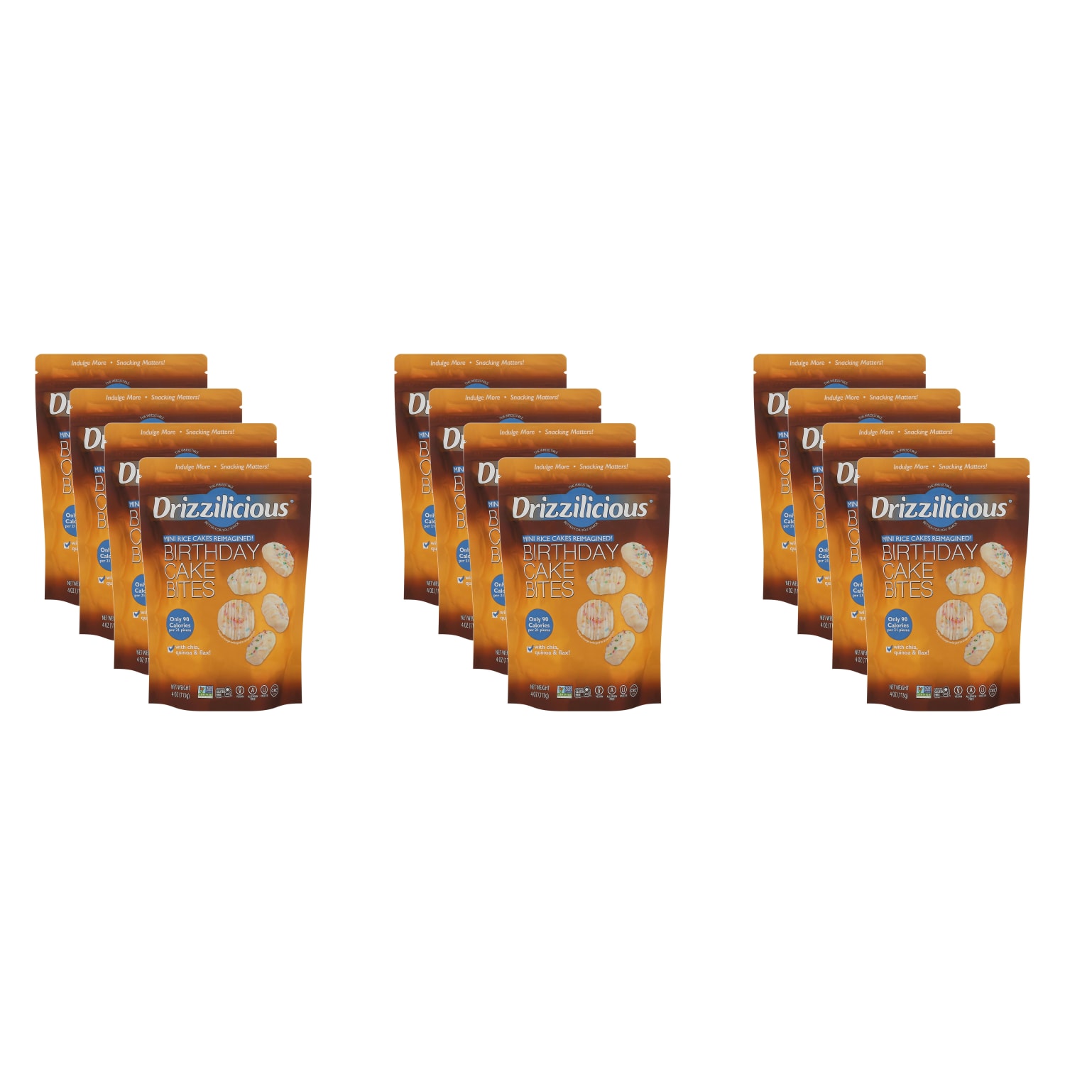 Drizzilicious Mini Rice Cake Bites, Birthday Cake, 4 Oz, Total Qty 12 - Image 4