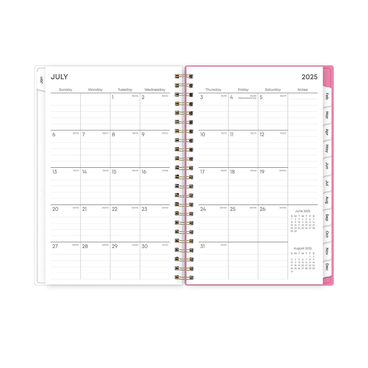 2025-2026 Blue Sky Roosevelt Pink Frosted Weekly/Monthly Academic Planning Calendar, 5in x 8in, July 2025 to June 2026, 128692-A - Image 4