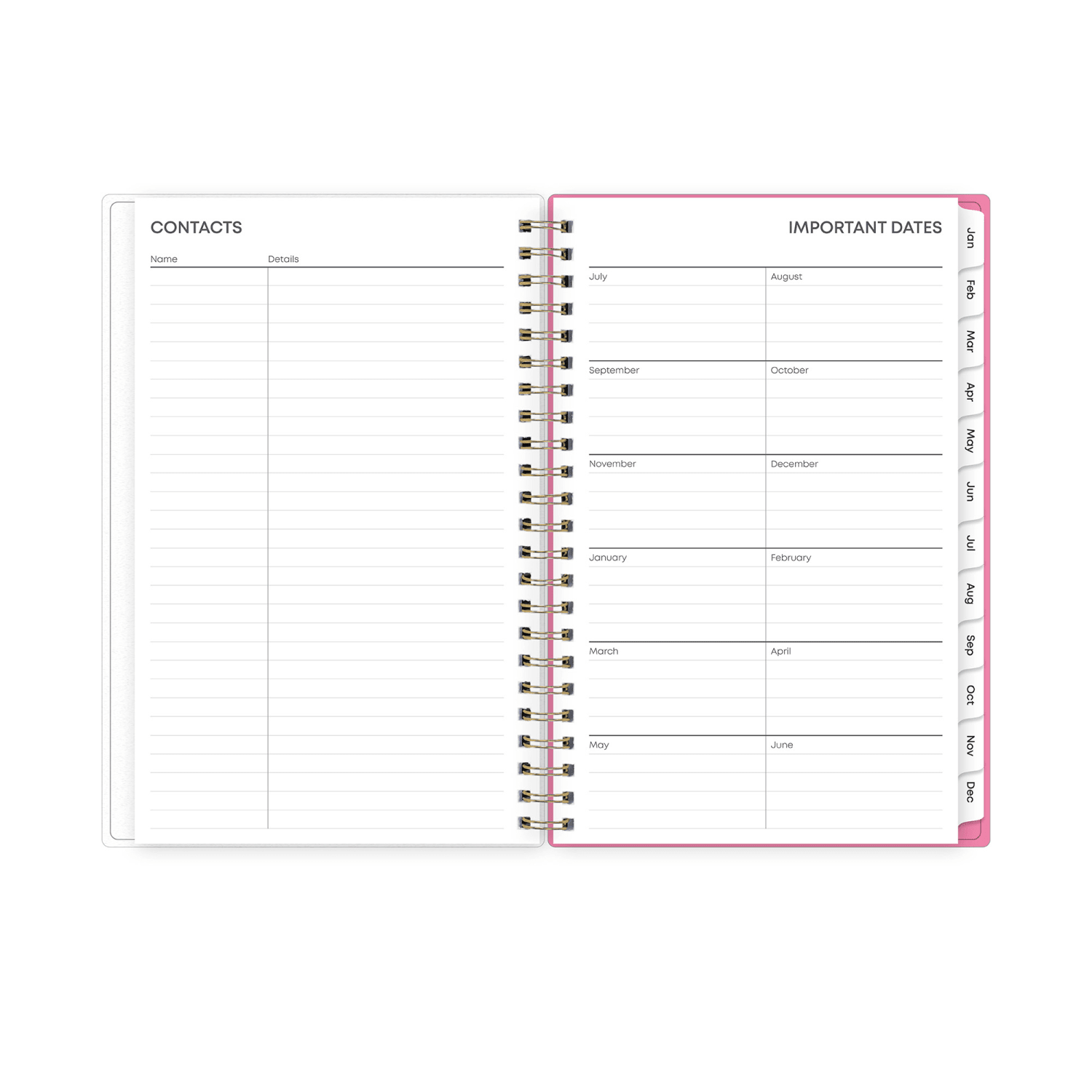 2025-2026 Blue Sky Roosevelt Pink Frosted Weekly/Monthly Academic Planning Calendar, 5in x 8in, July 2025 to June 2026, 128692-A - Image 6