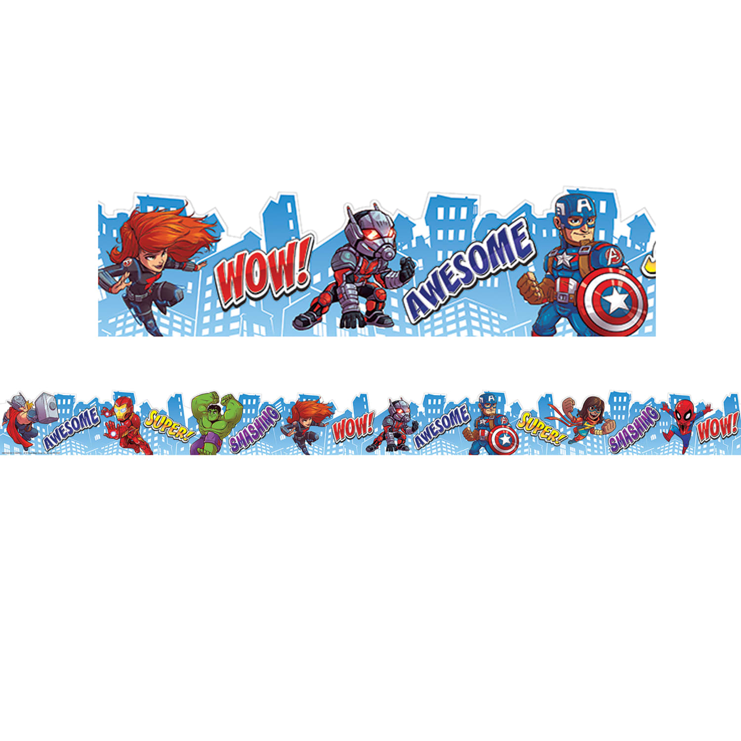 Eureka Extra Wide Die Cut Deco Trim Packs, 37' x 3-1/4in, Marvel Super Hero Adventure City Scape, Set Of 3 Packs - Image 3