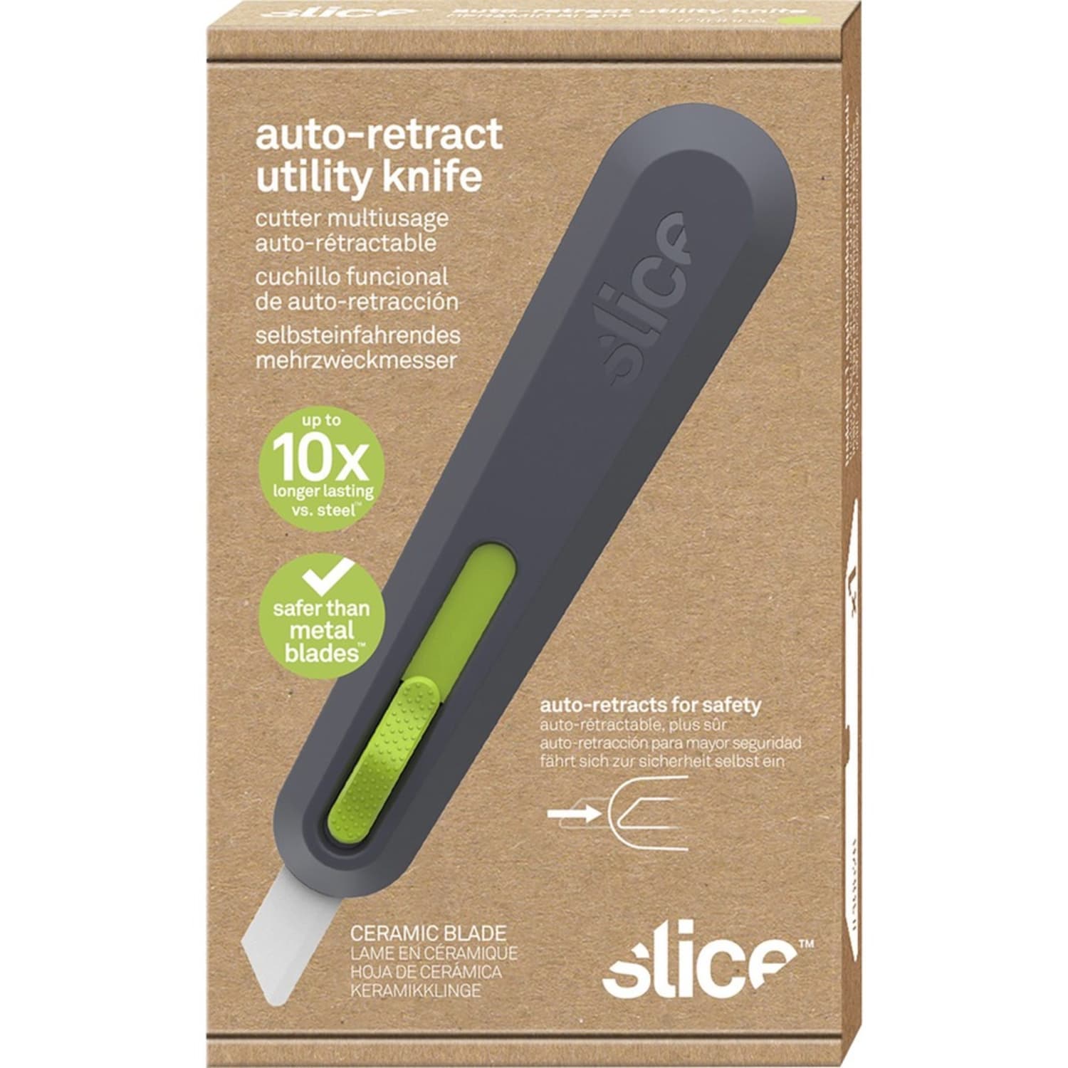 Slice Auto Retract Utility Knife - Ceramic Blade - Retractable, Non-sparking, Non-conductive, Rust-free Blade, Durable, Ambidextrous, Comfortable - Image 6