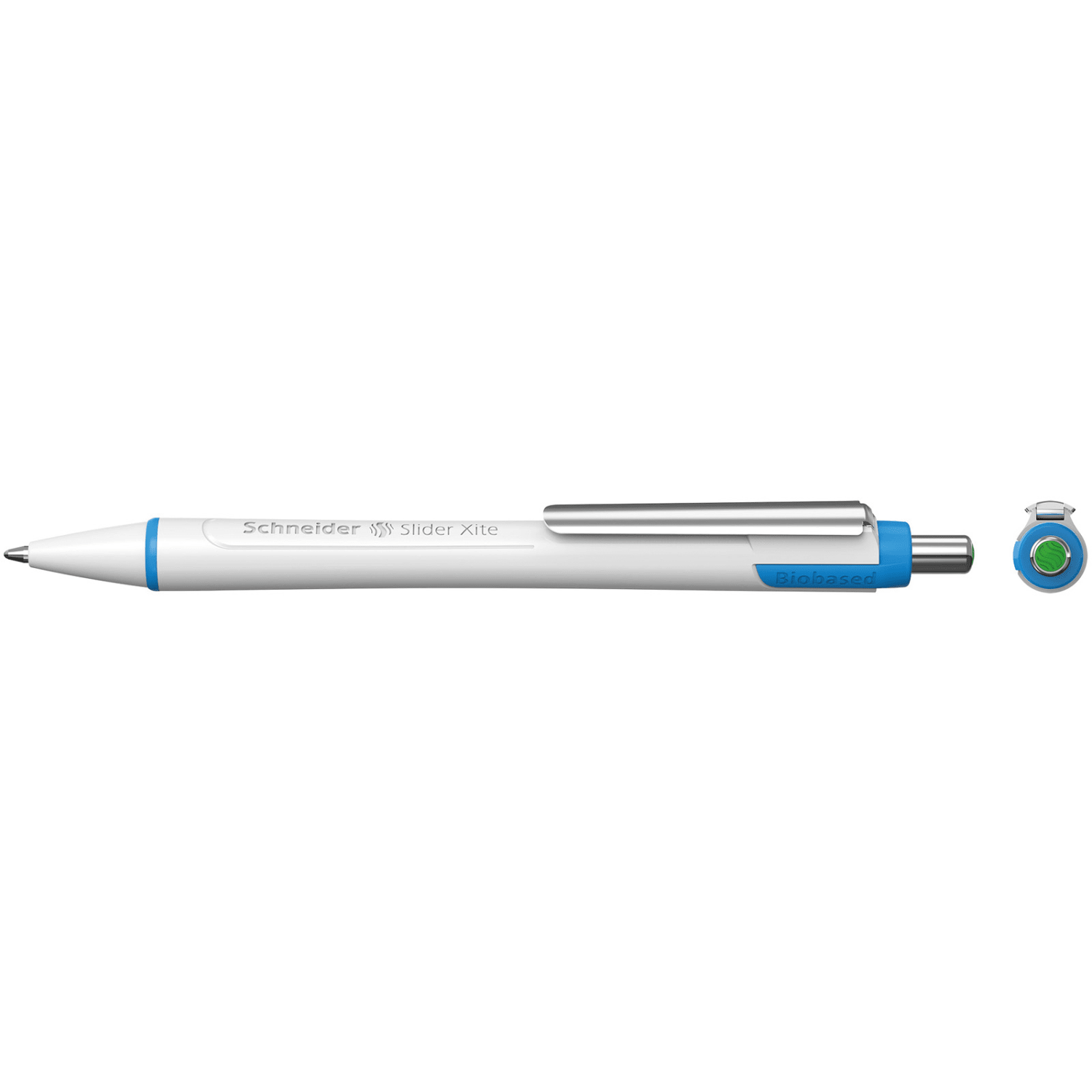 Schneider Slider Xite XB Retractable Ballpoint Pens, Extra-Bold Point, 1.4mm, White Barrel, Green Ink, Pack Of 10 Pens - Image 3
