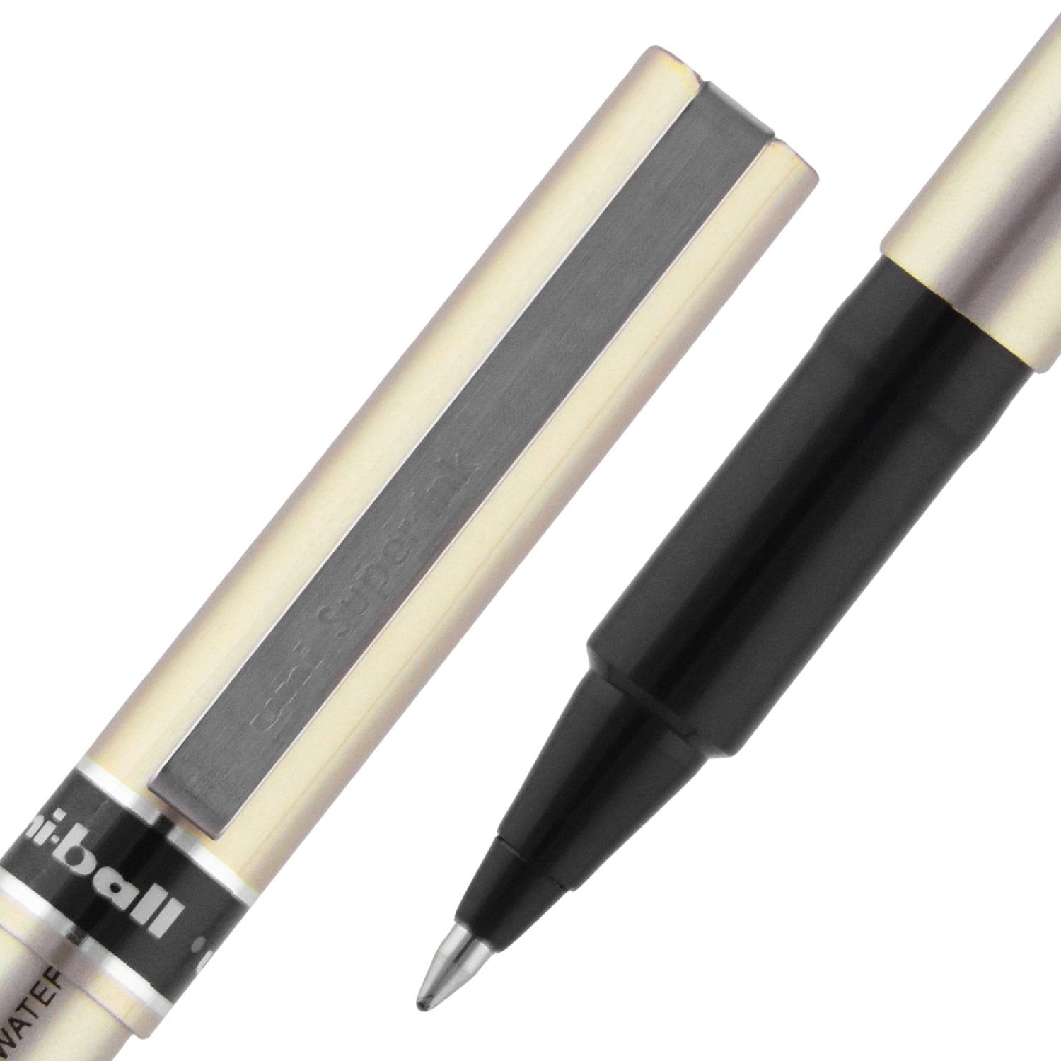 uni-ball Deluxe Rollerball Pens, Fine Point, 0.7 mm, Graphite Barrel, Black Ink, Pack Of 3 - Image 3