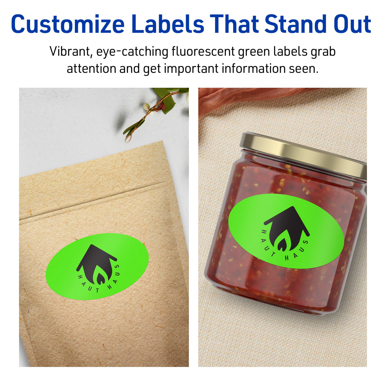 Avery Print-To-The-Edge Labels With Sure Feed Technology And Easy Peel Label Feature, 94056-NGP10, Oval, 2in x 3-1/3in, Matte Neon Green, Pack of 80 - Image 4