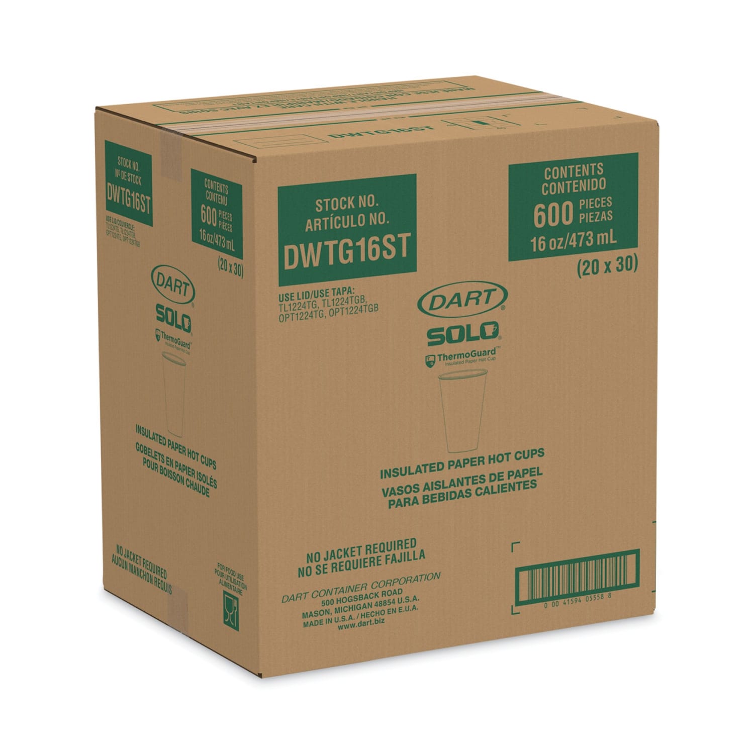 SOLO Cup Thermoguard Insulated Paper Hot Cups, 16 Oz, Steam Print, Carton Of 600 Cups - Image 3