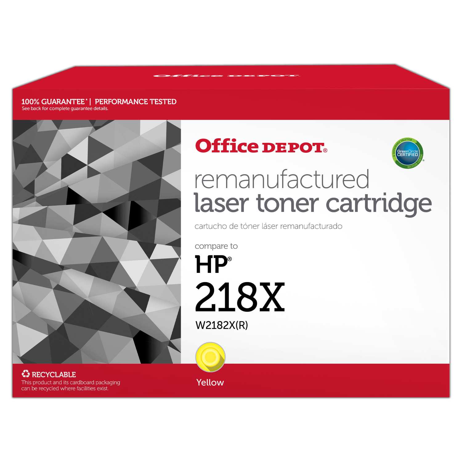 Office Depot Brand 201671PR Remanufactured Yellow High Yield Toner Cartridge Replacement for HP 218X