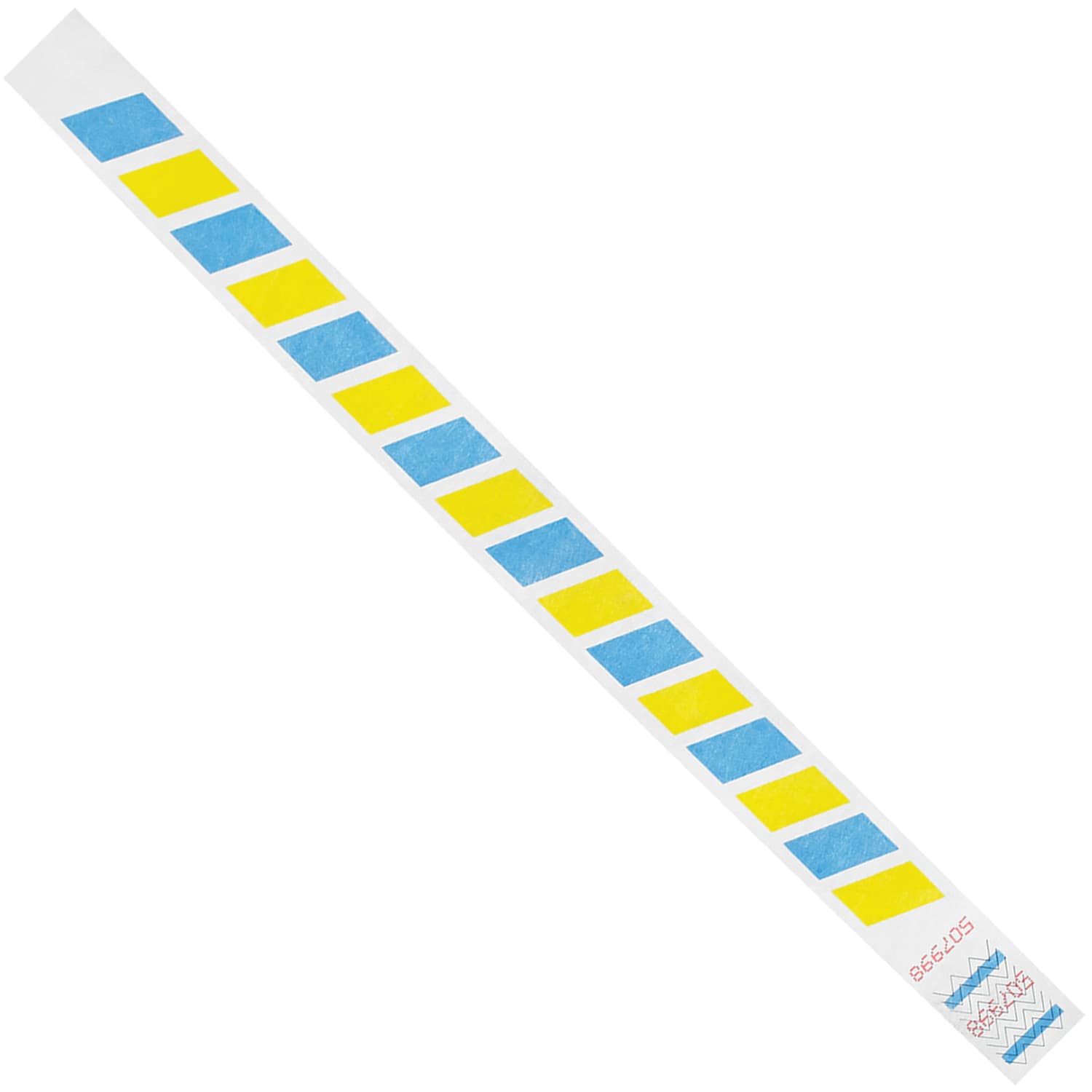 Tyvek Wristbands, Stripes, 3/4in x 10in, Blue/Yellow, Case Of 500
