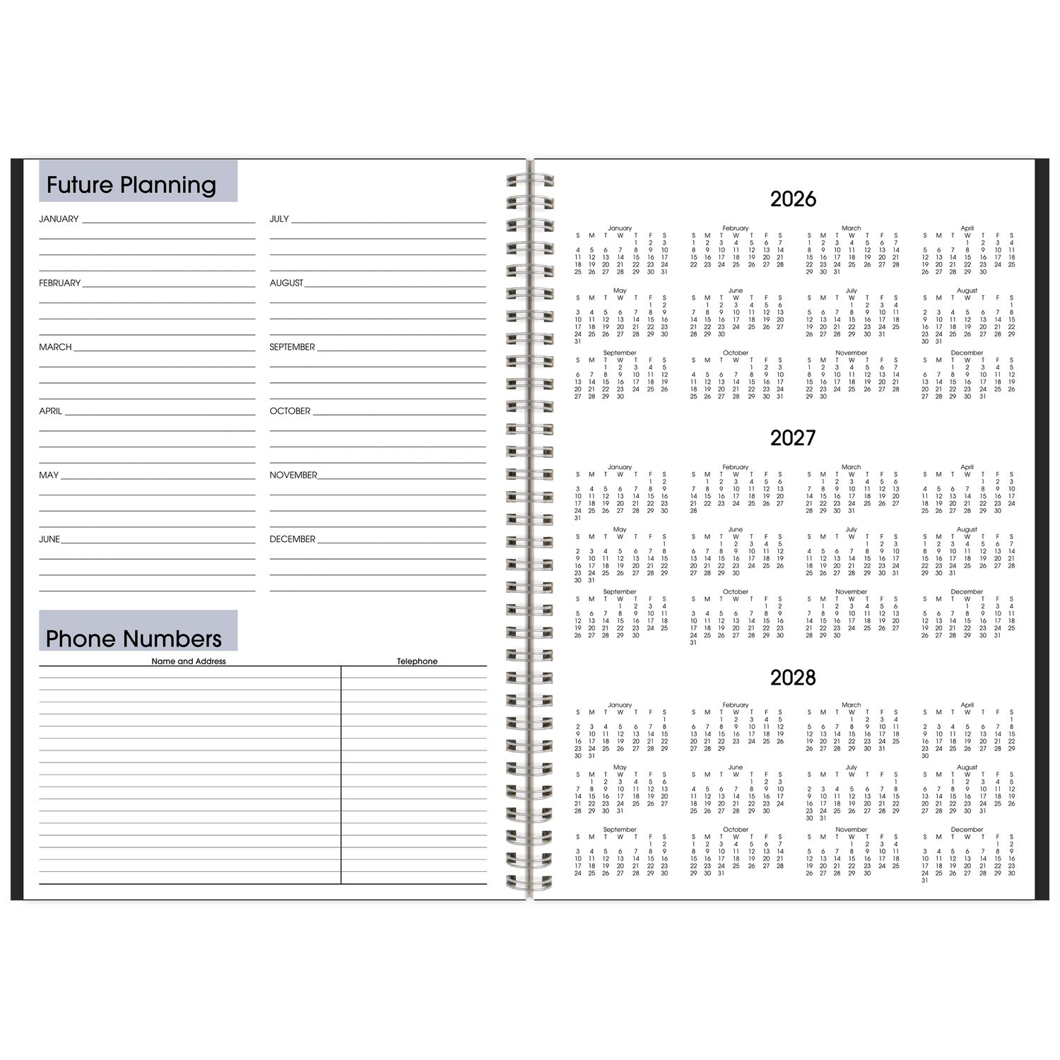 AT-A-GLANCE DayMinder 2027 Monthly Planner, Black, Large, 8in x 12in, SK20027 - Image 6