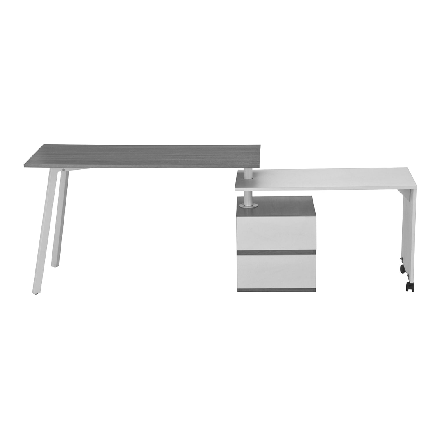 Techni Mobili 51inW Rotating Multi-Positional Computer Desk, Gray - Image 6