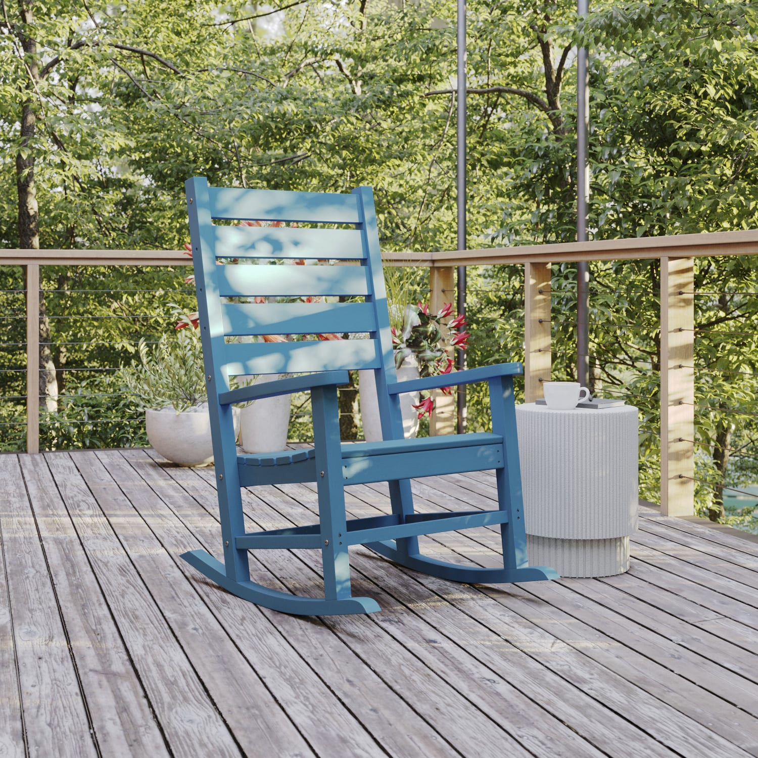 Flash Furniture Manchester All-Weather Rocking Chair, Blue