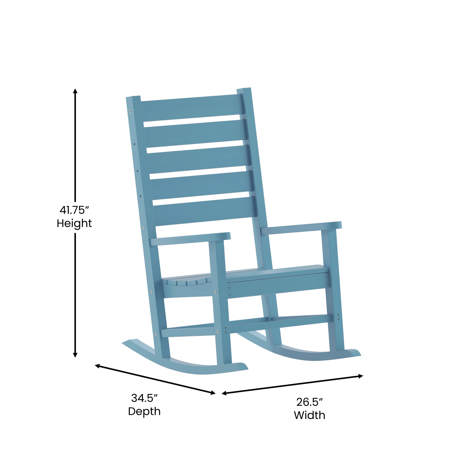 Flash Furniture Manchester All-Weather Rocking Chair, Blue - Image 6