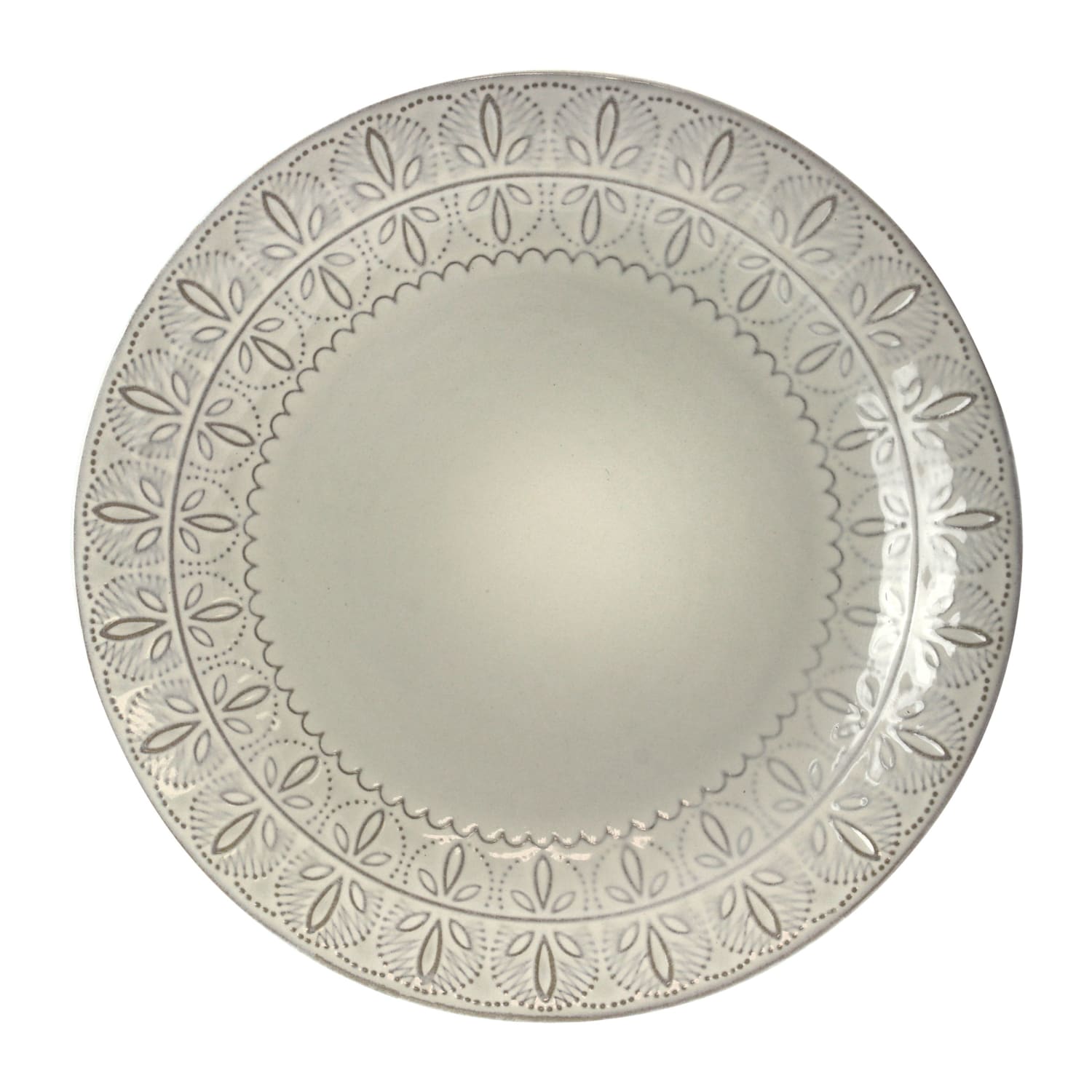 Elama 16-Piece Stoneware Dinnerware Set, White Lace - Image 6