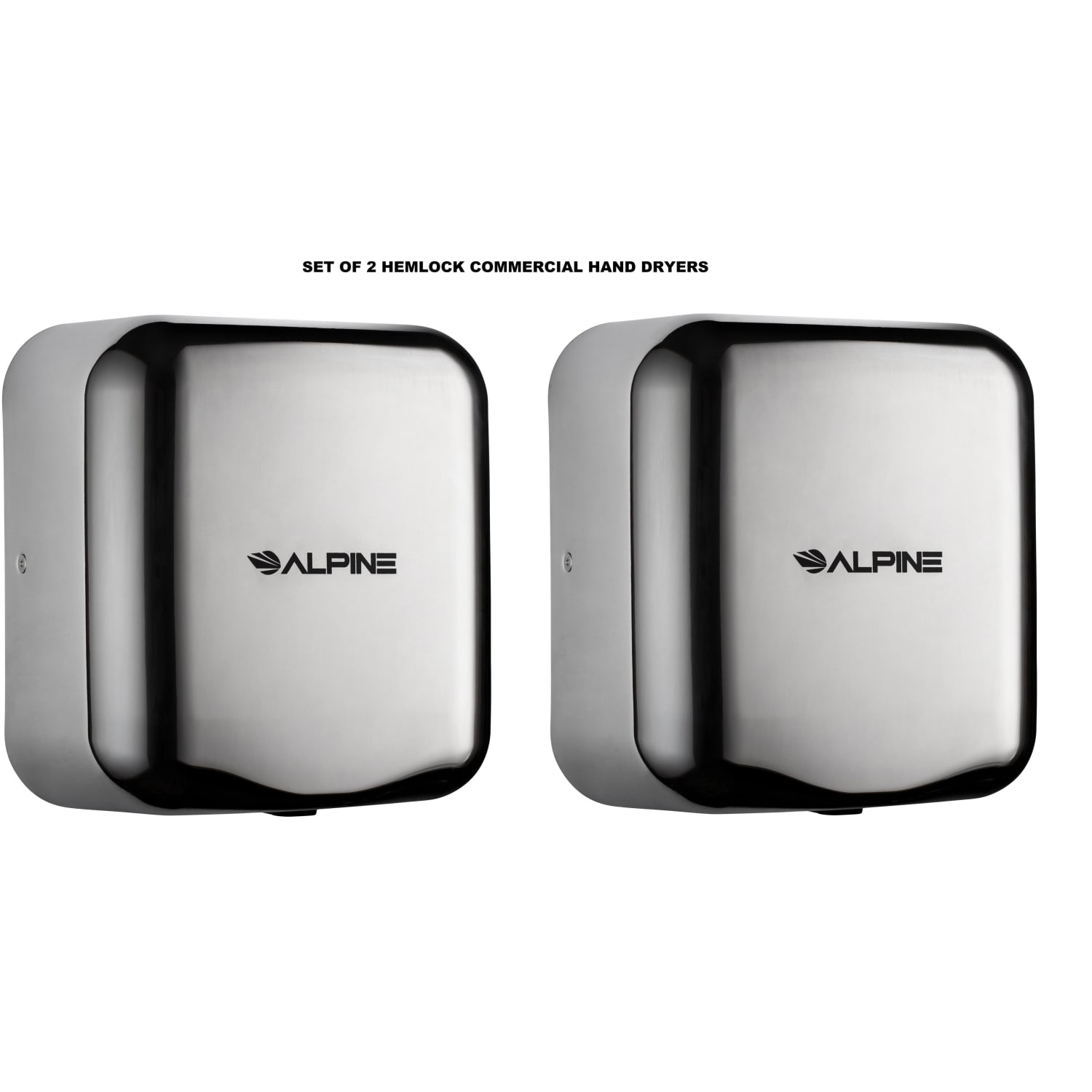 Alpine Industries Hemlock Commercial Automatic High-Speed Electric Hand Dryers, Chrome, Pack Of 2 Dryers - Image 5
