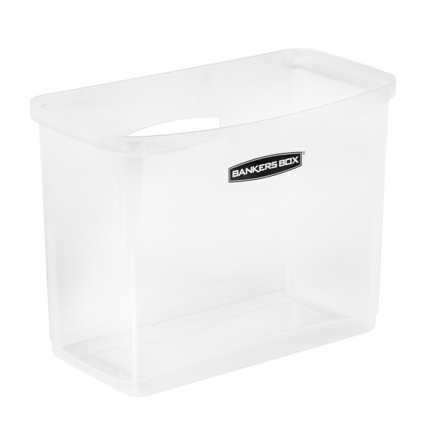 Bankers Box Portable Open Desktop File Box with Side Handles, 1 Each - Desktop - Hanging Rail, Handle, Durable - Clear - Polypropylene - 1 Each - Image 3