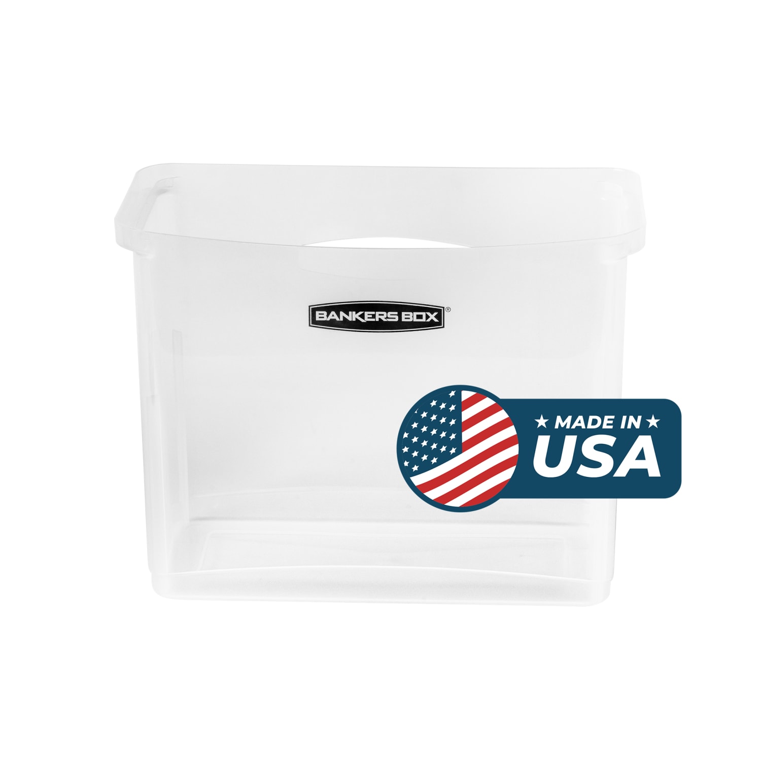 Bankers Box Portable Open Desktop File Box with Side Handles, 1 Each - Desktop - Hanging Rail, Handle, Durable - Clear - Polypropylene - 1 Each - Image 5