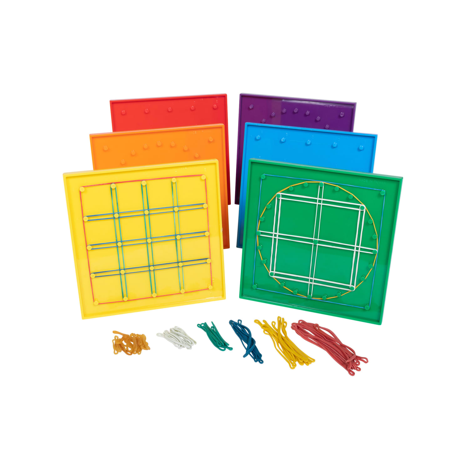 Learning Advantage Double-Sided Geoboard Set, 5 x 5 Grid / 24 Pin Circular Array, Set Of 6 - Image 3