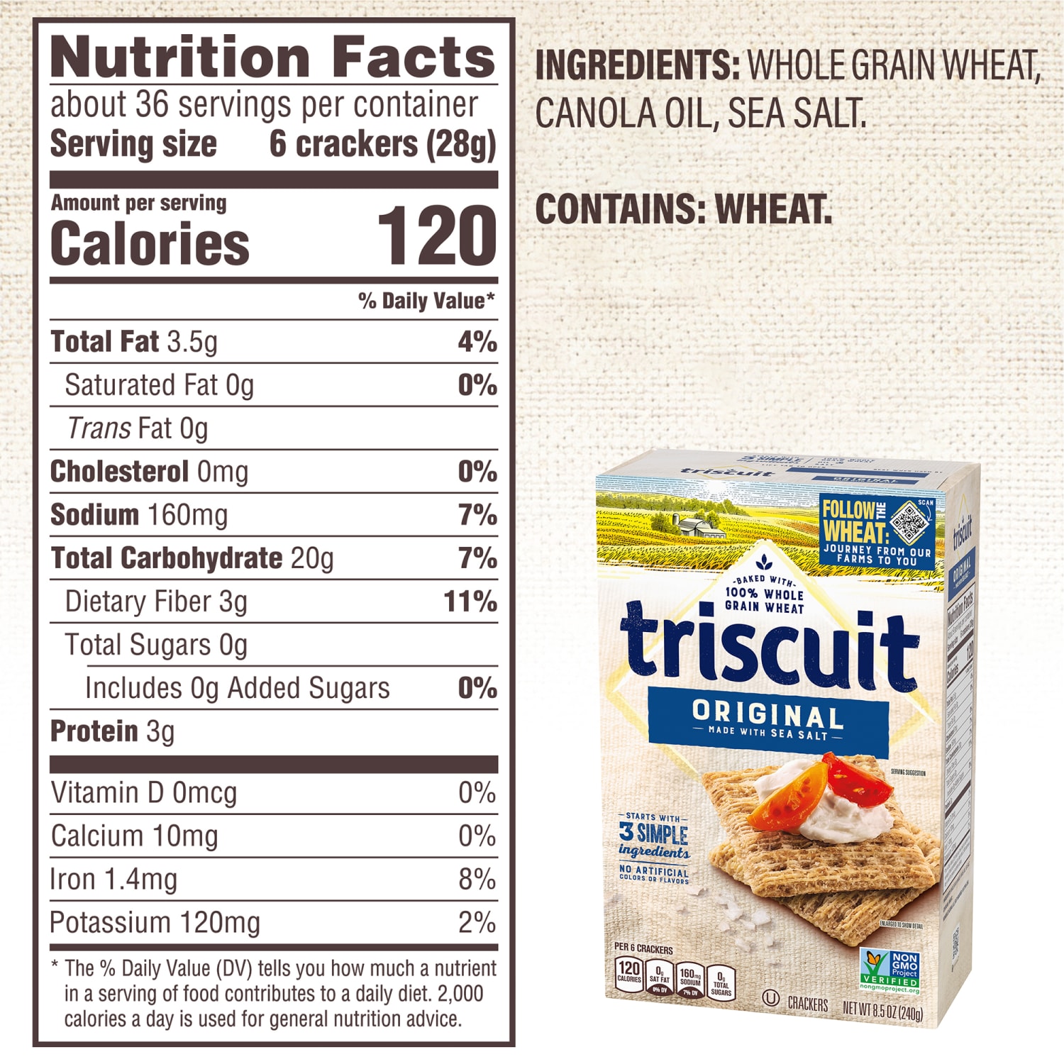 Triscuit Crackers, Original With Sea Salt, Pack Of 4 Boxes - Image 5