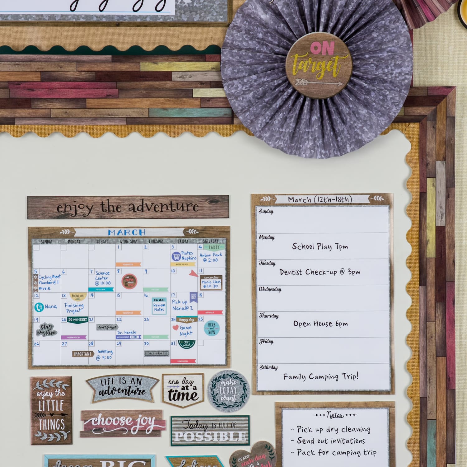 Teacher Created Resources Scalloped Border Trim, 2-3/16ft" x 35ft", Burlap, 12 Boarders Per Pack, Set Of 6 Packs - Image 6