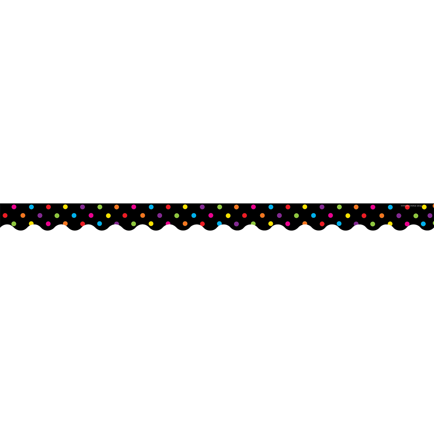Teacher Created Resources Scalloped Border Trim, 2-3/16ft" x 35ft", Multicolor Dots/Black, 12 Boarders Per Pack, Set Of 6 Packs - Image 4