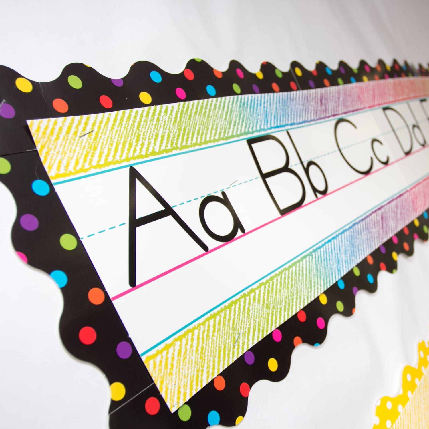 Teacher Created Resources Scalloped Border Trim, 2-3/16ft" x 35ft", Multicolor Dots/Black, 12 Boarders Per Pack, Set Of 6 Packs - Image 6