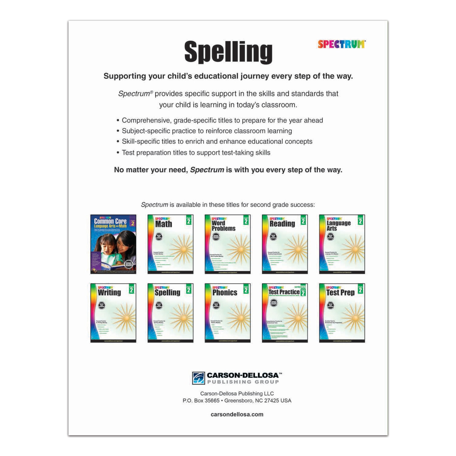 Spectrum Spelling, Grade 2 - Image 4