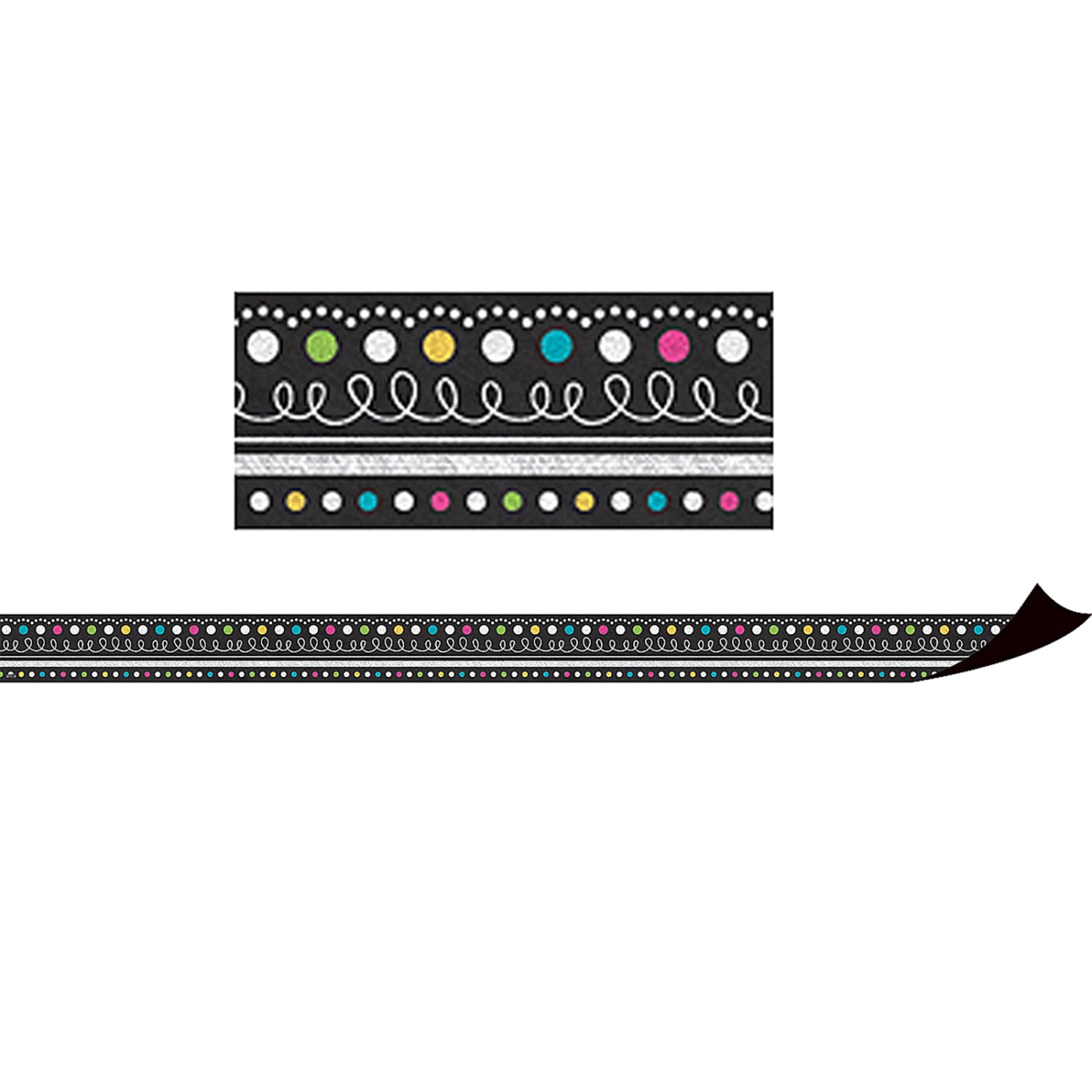 Teacher Created Resources Magnetic Borders, 24in x 1-1/2in, Chalkboard Brights, 12 Boarders Per Pack, Set Of 3 Packs - Image 3