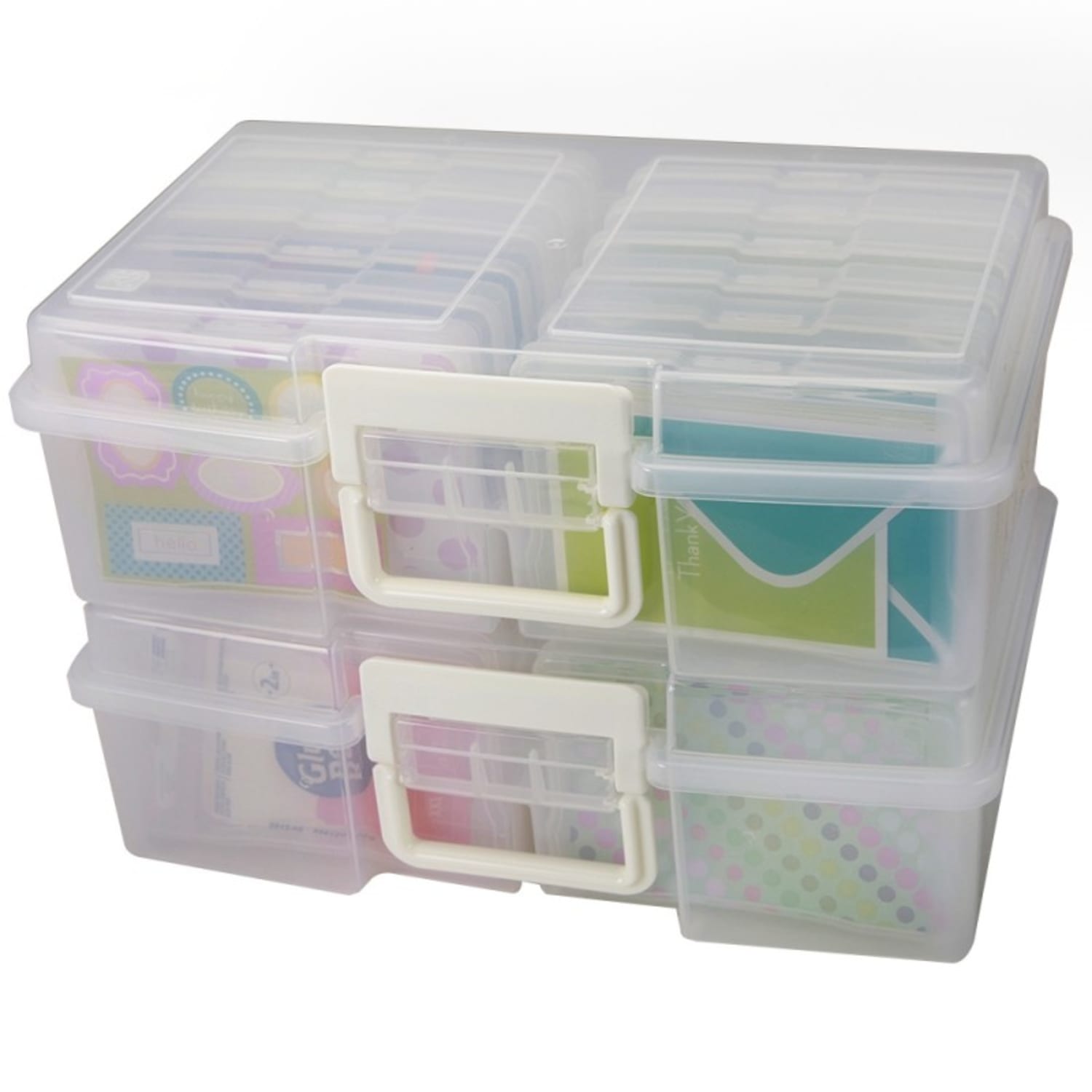 Iris Large Photo Box With 12 Photo Cases, 20-1/16inL x 15inW x 16-1/8inH, Clear - Image 3