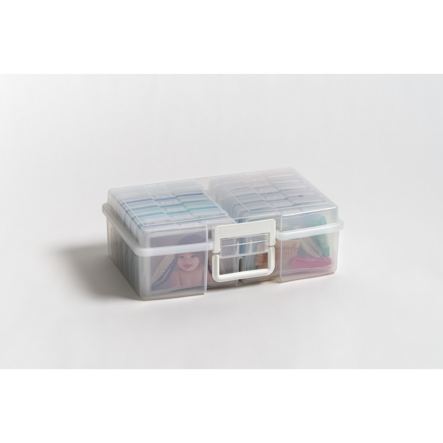 Iris Large Photo Box With 12 Photo Cases, 20-1/16inL x 15inW x 16-1/8inH, Clear - Image 4