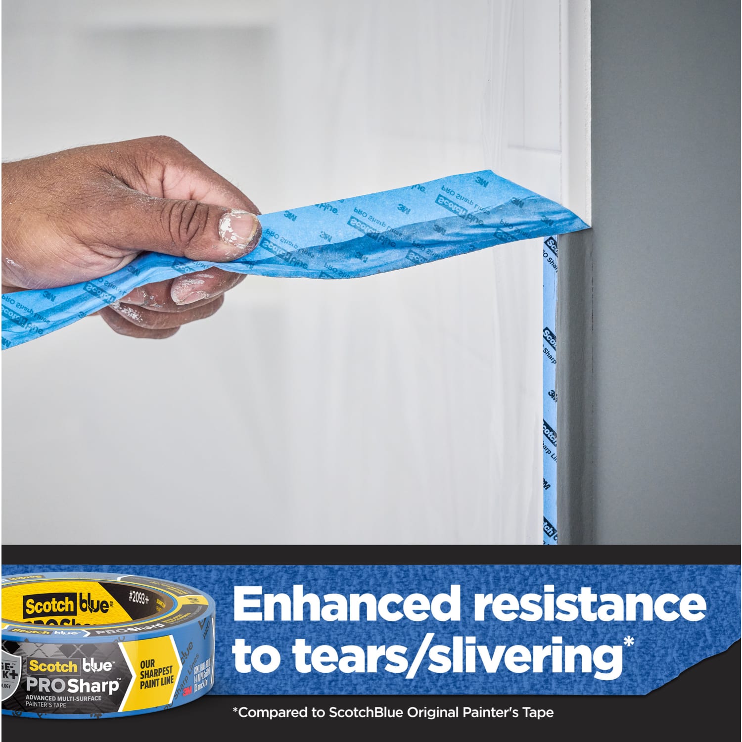 ScotchBlue Sharp Lines Multi-Surface Painters Tape, 1 Tape Roll, 1 in x 60 yd, 3in Core, Paint Tape Protects Surfaces and Removes Easily, Multi-Surface Painting Tape for Indoor and Outdoor Use, Blue - Image 4