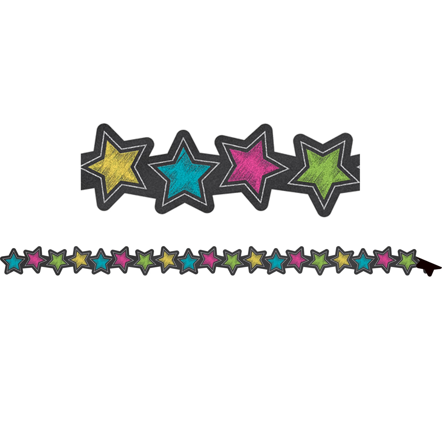 Teacher Created Resources Magnetic Borders, 24in x 1-1/2in, Chalkboard Brights Stars, 12 Boarders Per Pack, Set Of 3 Packs - Image 3