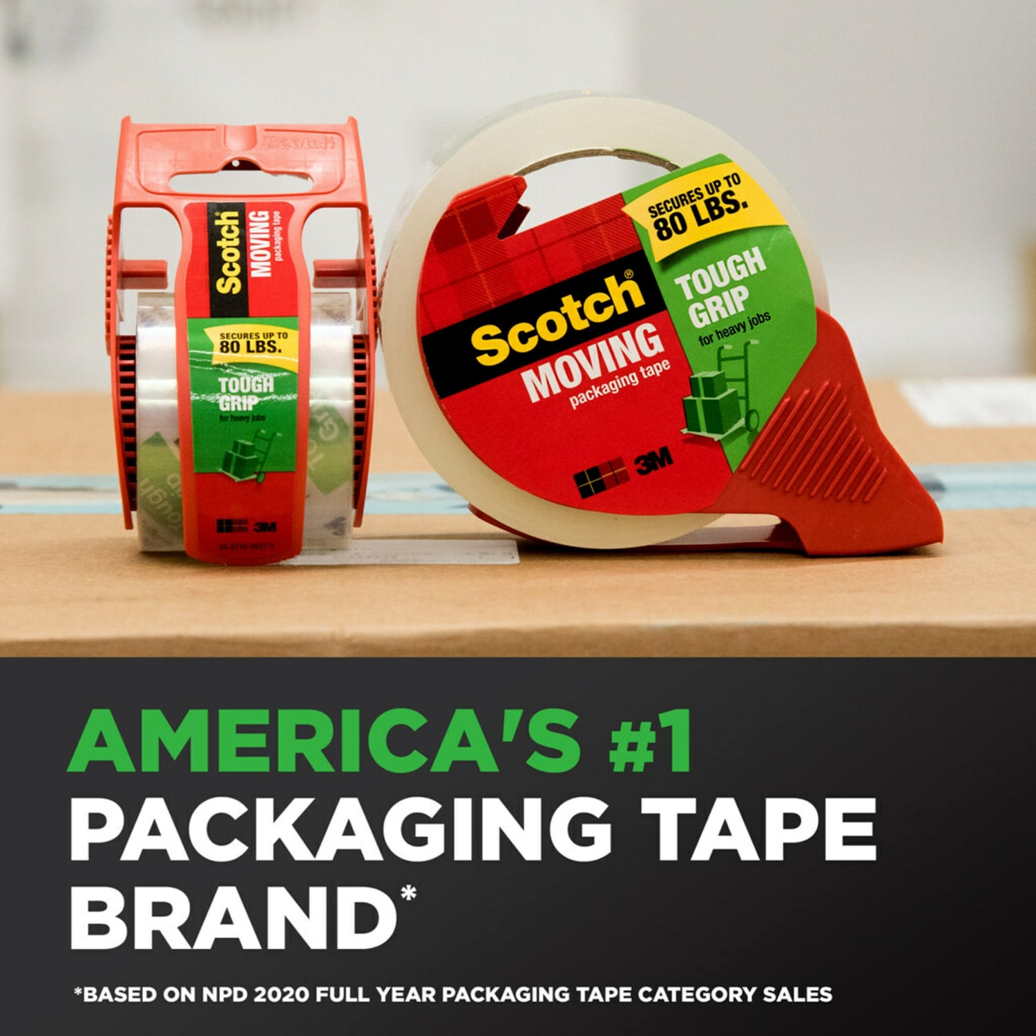 Scotch Tough Grip Moving Packing Tape, 1.88in x 43.7 Yd., Clear, Pack Of 3 - Image 6