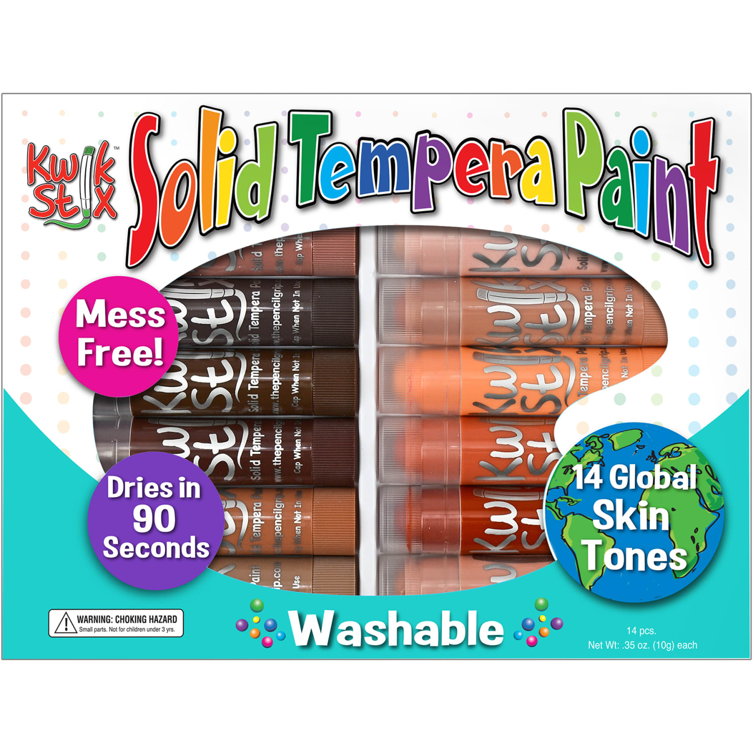 The Pencil Grip Kwik Stix Tempera Paint Stick Set, Global Skin Tone Colors, Pack Of 14 Sticks - Image 3