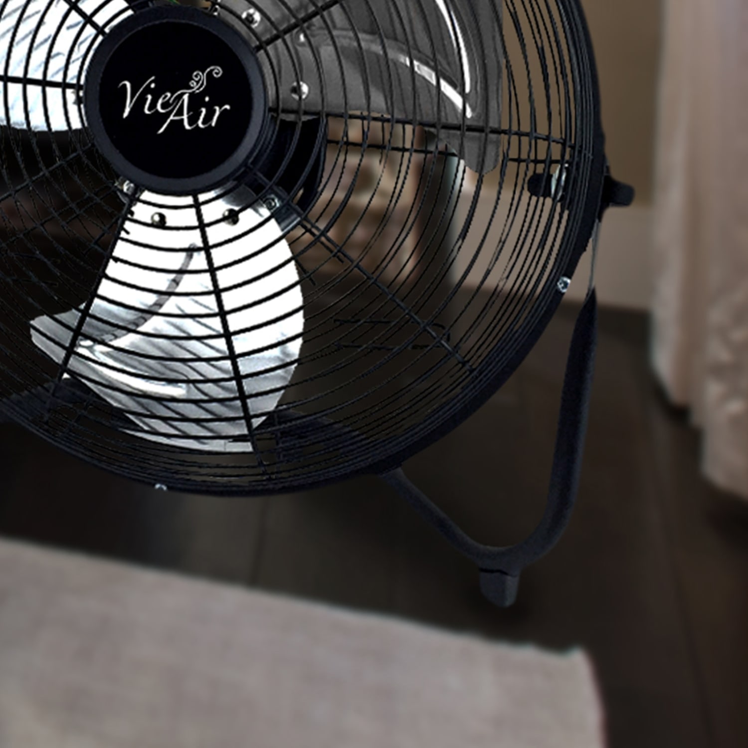 Vie Air 18in 3-Speed High-Velocity Floor Fan, 21inH x 21-1/2inW x 10inD, Black - Image 4