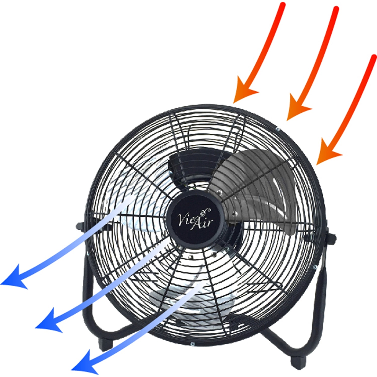 Vie Air 18in 3-Speed High-Velocity Floor Fan, 21inH x 21-1/2inW x 10inD, Black - Image 5