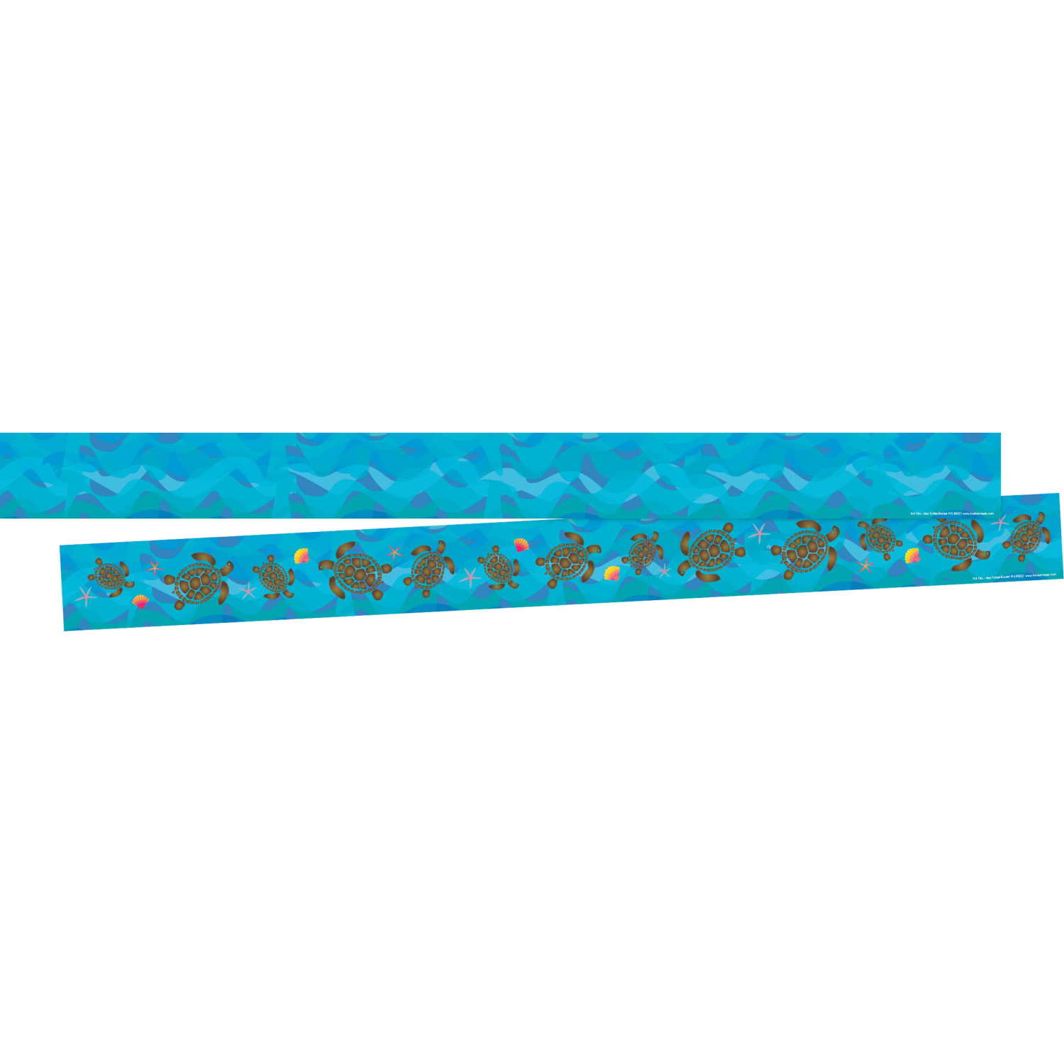 Barker Creek Double-Sided Straight-Edge Border Strips, Kai Ola Sea Turtles, 3in x 35in, Set Of 24 Strips - Image 3